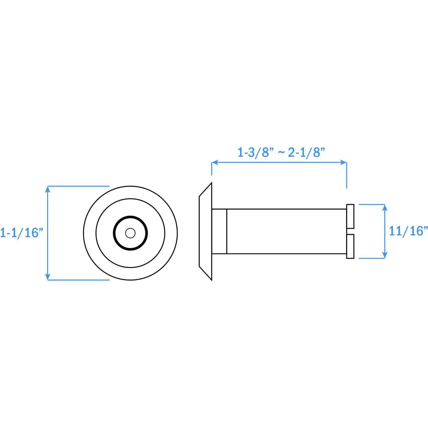 Visor de Puerta Nuk3y 220 Grados Níquel Satinado 1 Paquete