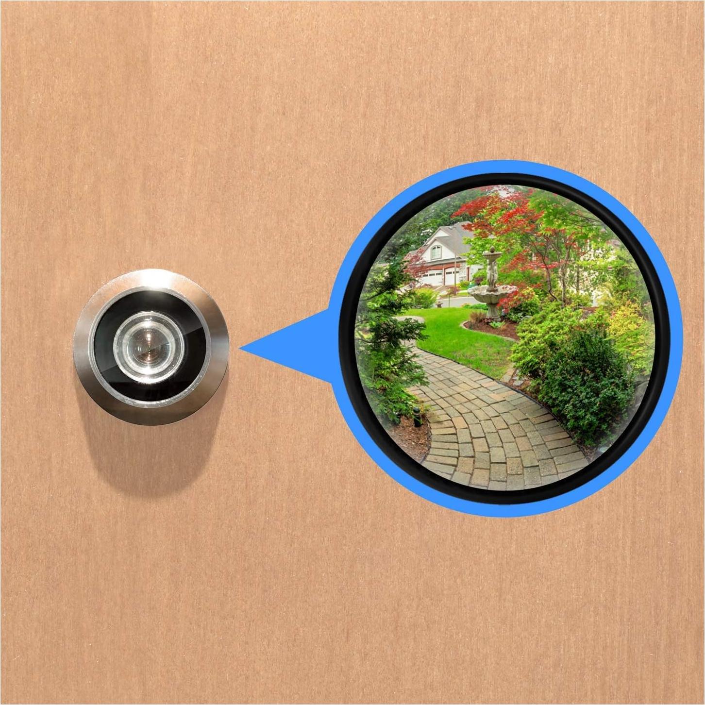 Visor de Puerta Nuk3y 220 Grados Níquel Satinado 1 Paquete