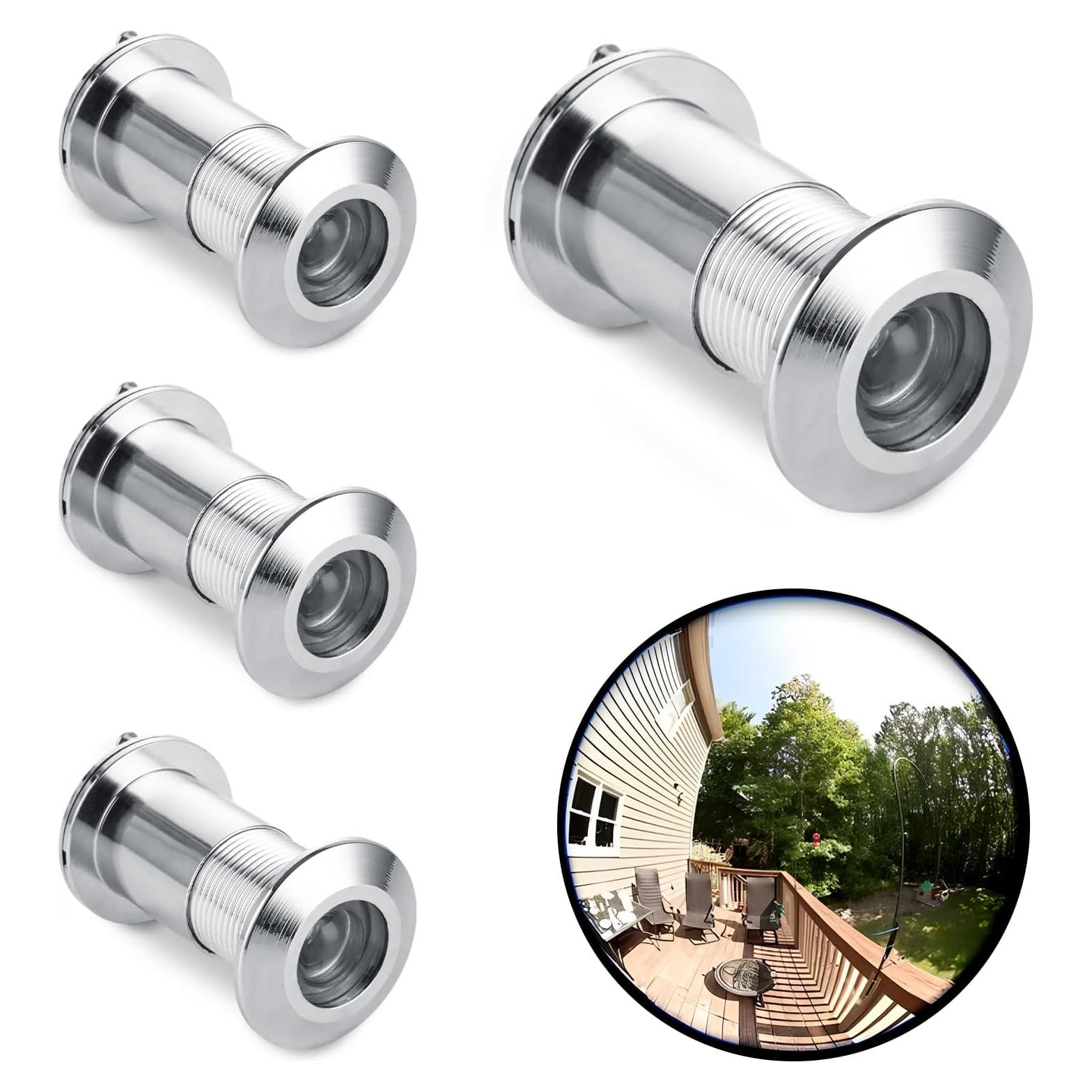 4 Mirillas de Metal LOYORTY para Puerta 220 Grados Privacidad