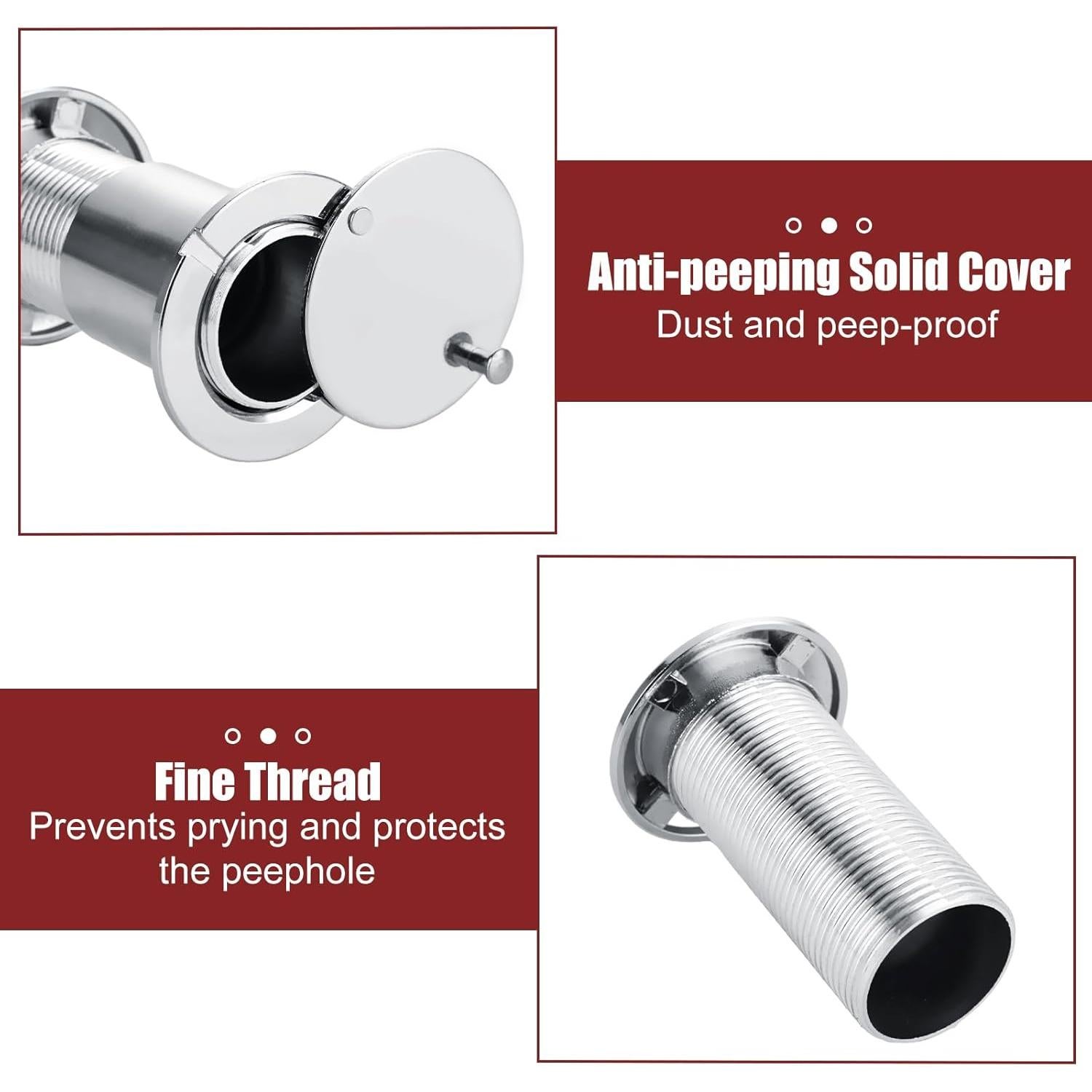 4 Mirillas de Metal LOYORTY para Puerta 220 Grados Privacidad