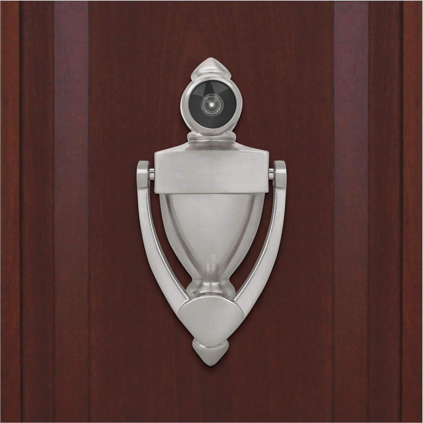 Tirador de Puerta con Visor Nuk3y 14 cm Níquel Satinado