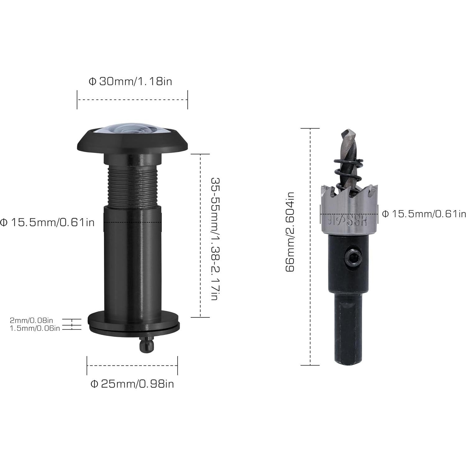 Mirilla de Seguridad RONESS con Cubierta Rotativa 35-55mm