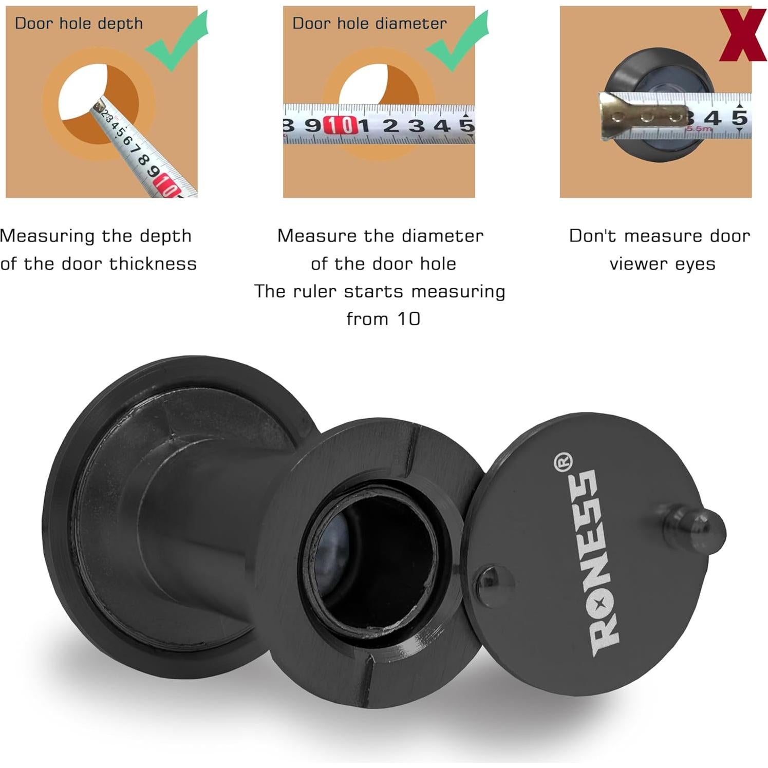 Mirilla de Seguridad RONESS con Cubierta Rotativa 35-55mm