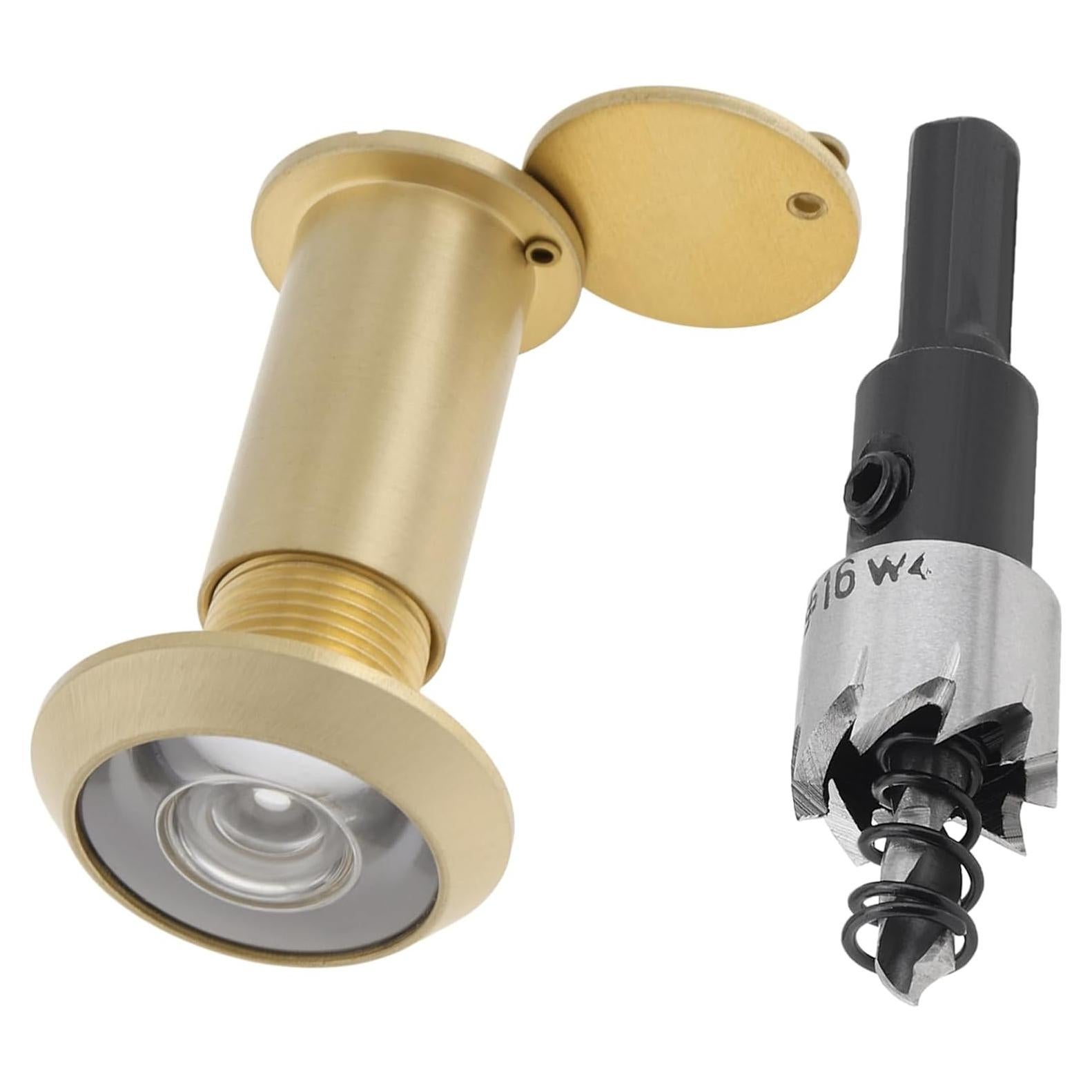 Mirador de Puerta Dorado HOJLKLD 200 Grados con Broca 16mm