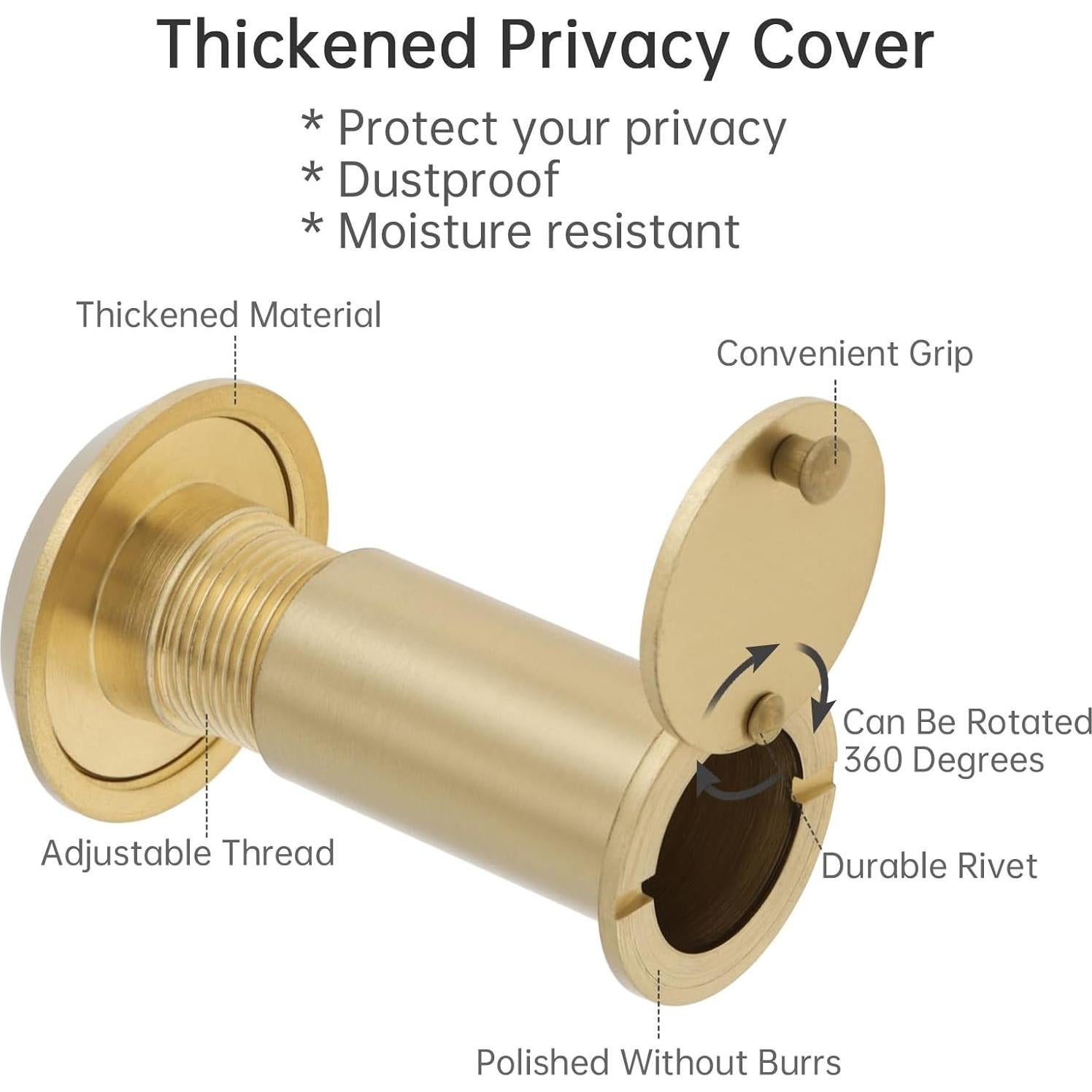 Mirador de Puerta Dorado HOJLKLD 200 Grados con Broca 16mm