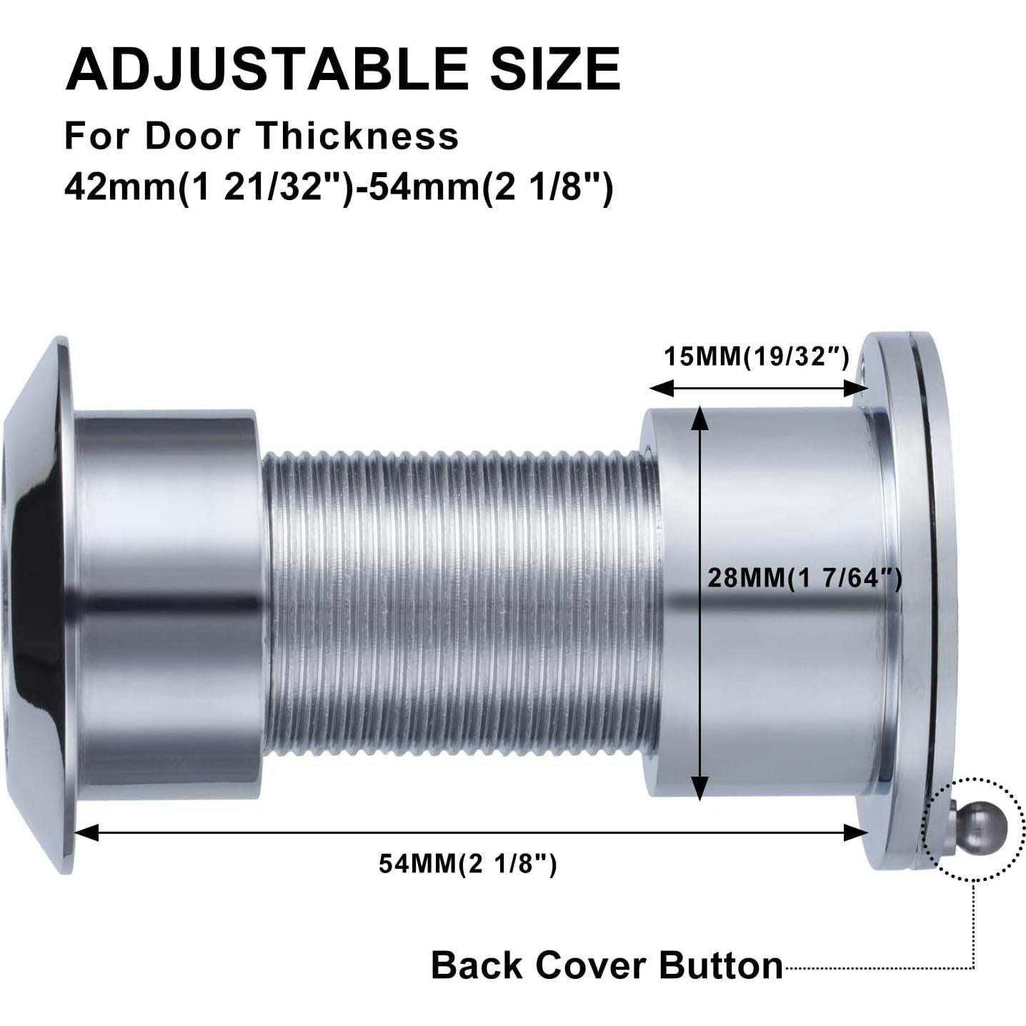 Mirilla de Seguridad Earl Diamond 220 Grados Cromo para Puertas 42-54mm