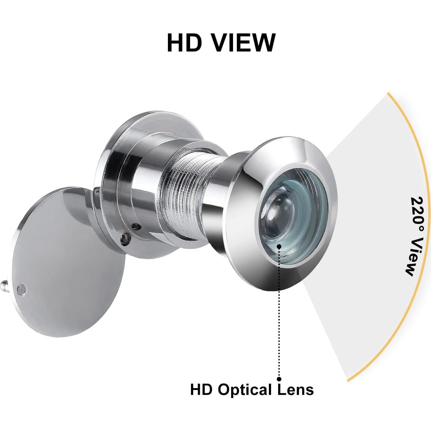 Mirilla de Seguridad Earl Diamond 220 Grados Cromo para Puertas 42-54mm