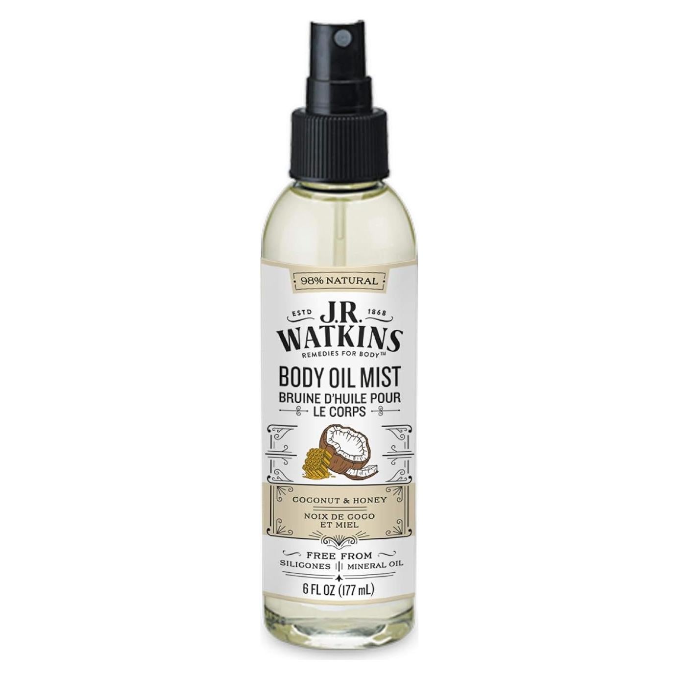 Aceite Corporal Hidratante J.R. Watkins 177 ml Leche de Coco y Miel