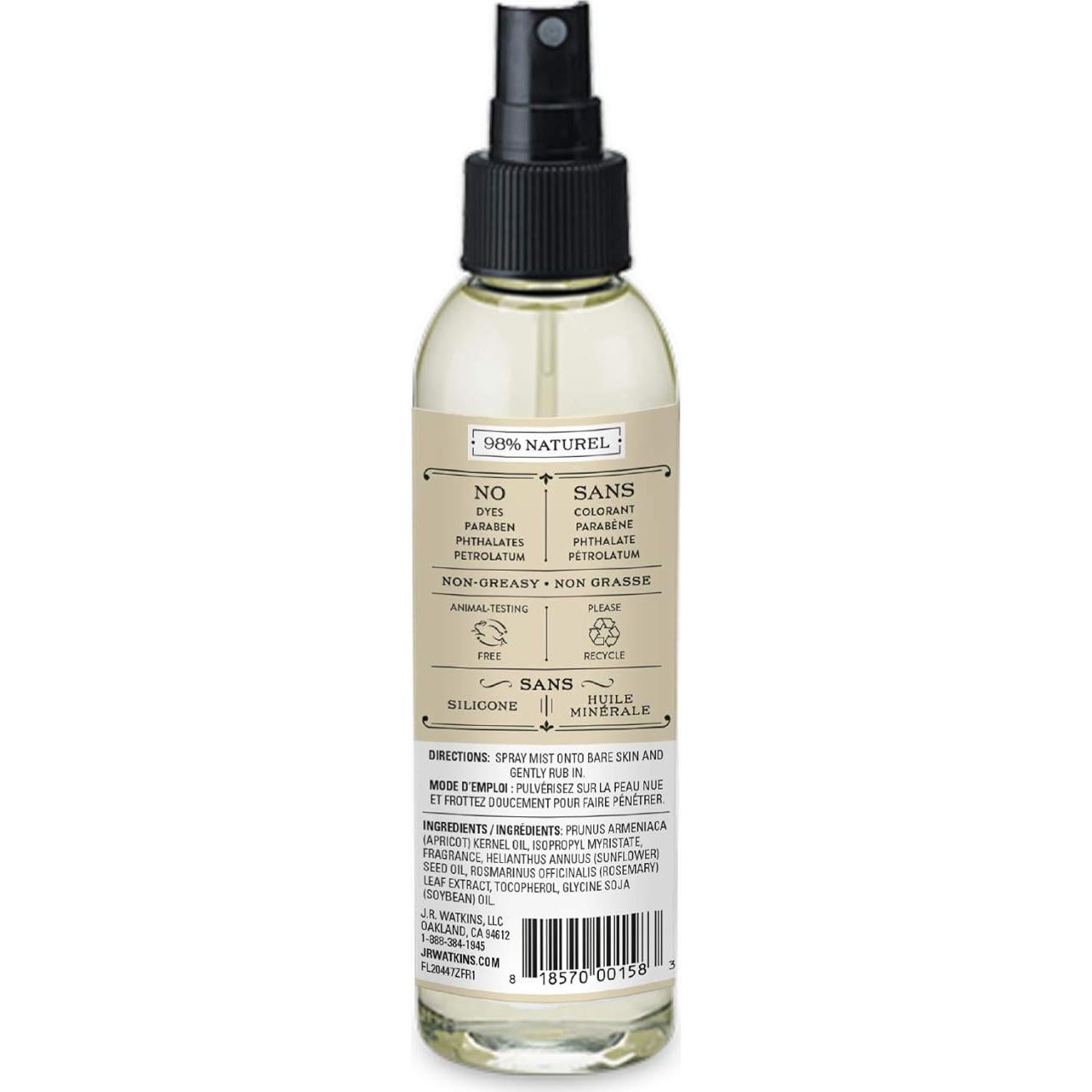 Aceite Corporal Hidratante J.R. Watkins 177 ml Leche de Coco y Miel