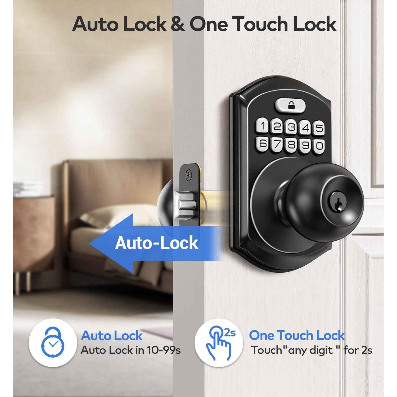 Cerradura Inteligente TEEHO TE003 con Teclado y Manija Negra