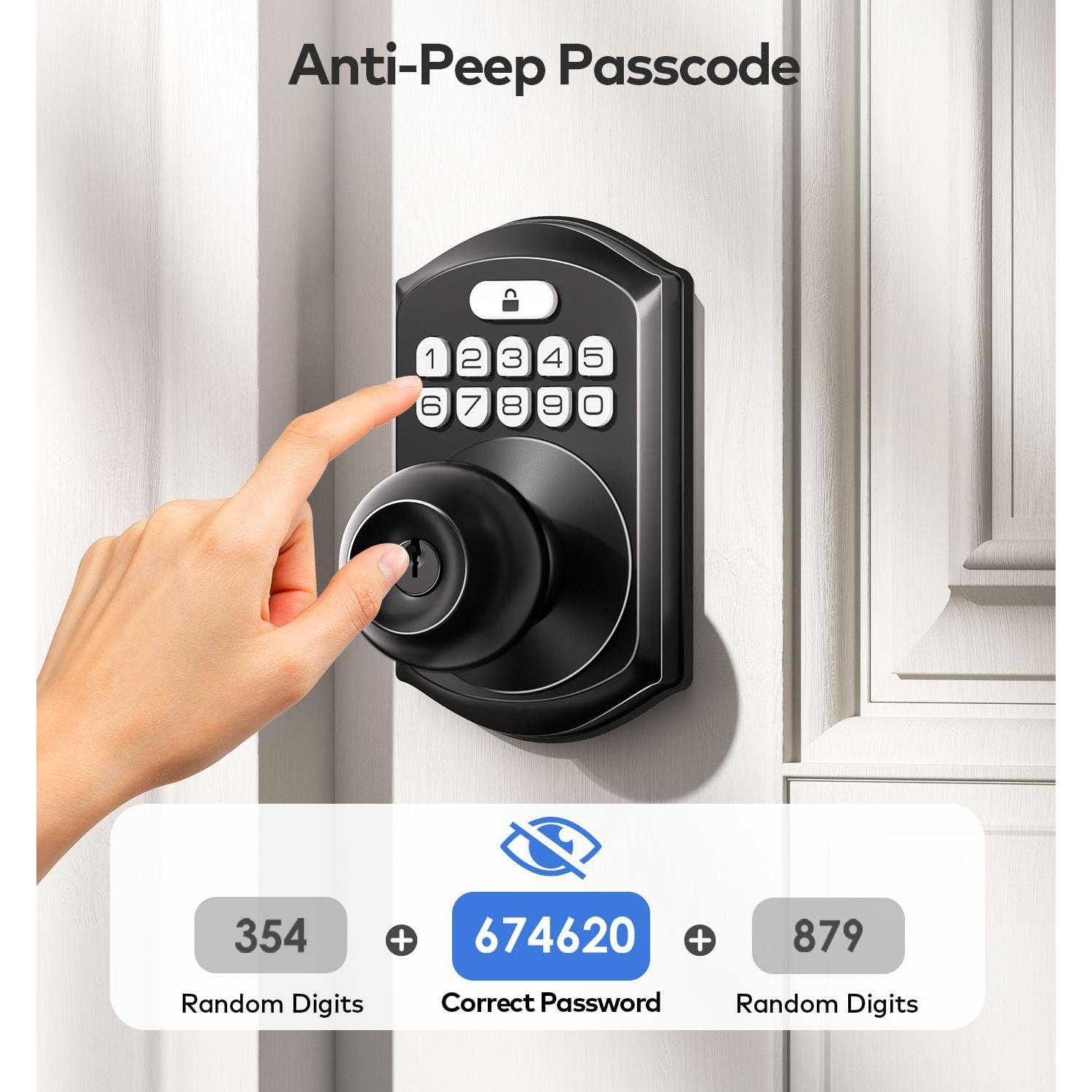 Cerradura Inteligente TEEHO TE003 con Teclado y Manija Negra