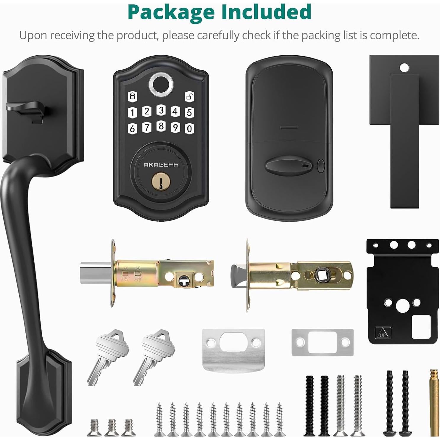 Cerradura Inteligente Biométrica AkaGear DS10 con Manija - Huella Dactilar y Teclado