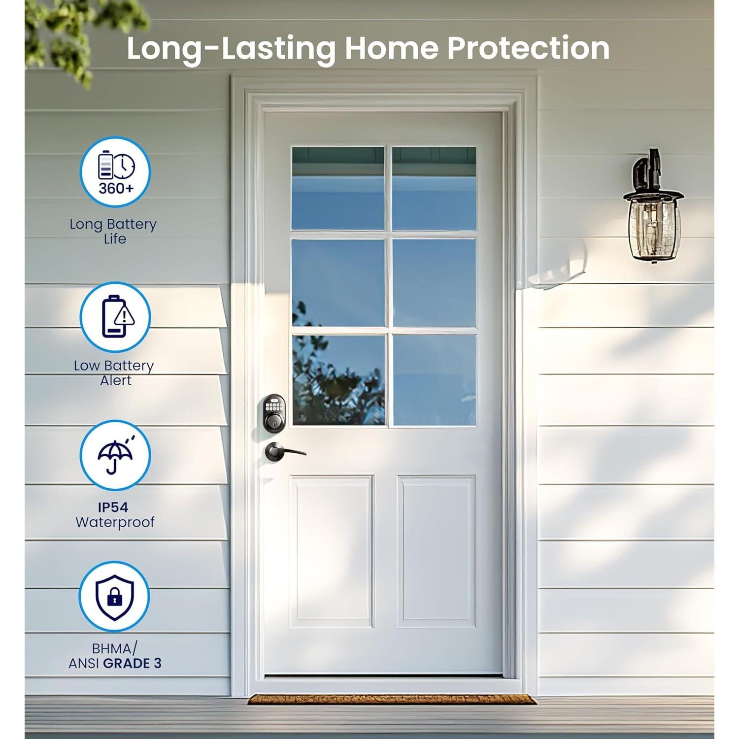 Cerradura Electrónica Veise RZ-C con Teclado y Manijas - Negro Mate