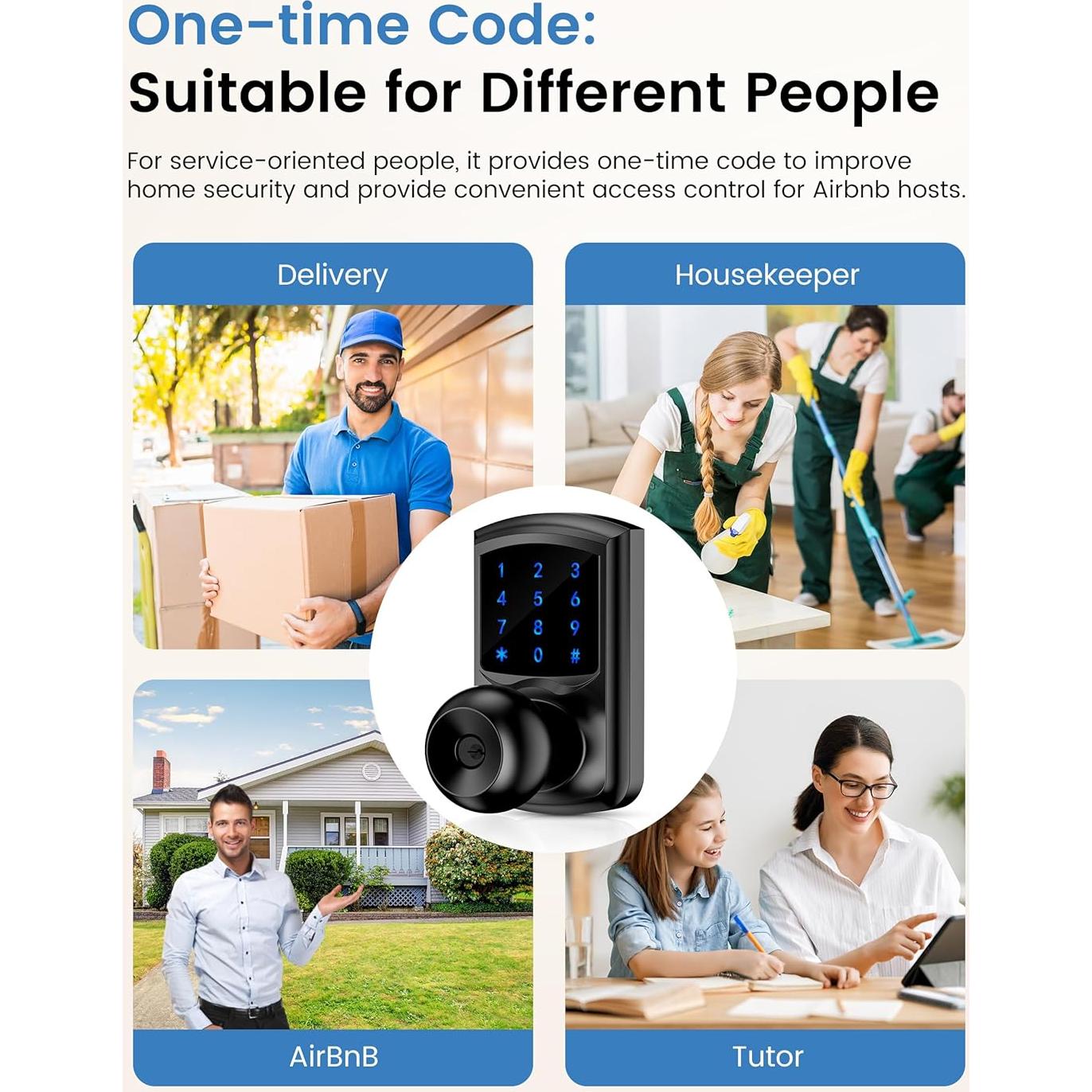 Cerradura Inteligente Hidalife HL-669K Negra con Teclado Táctil