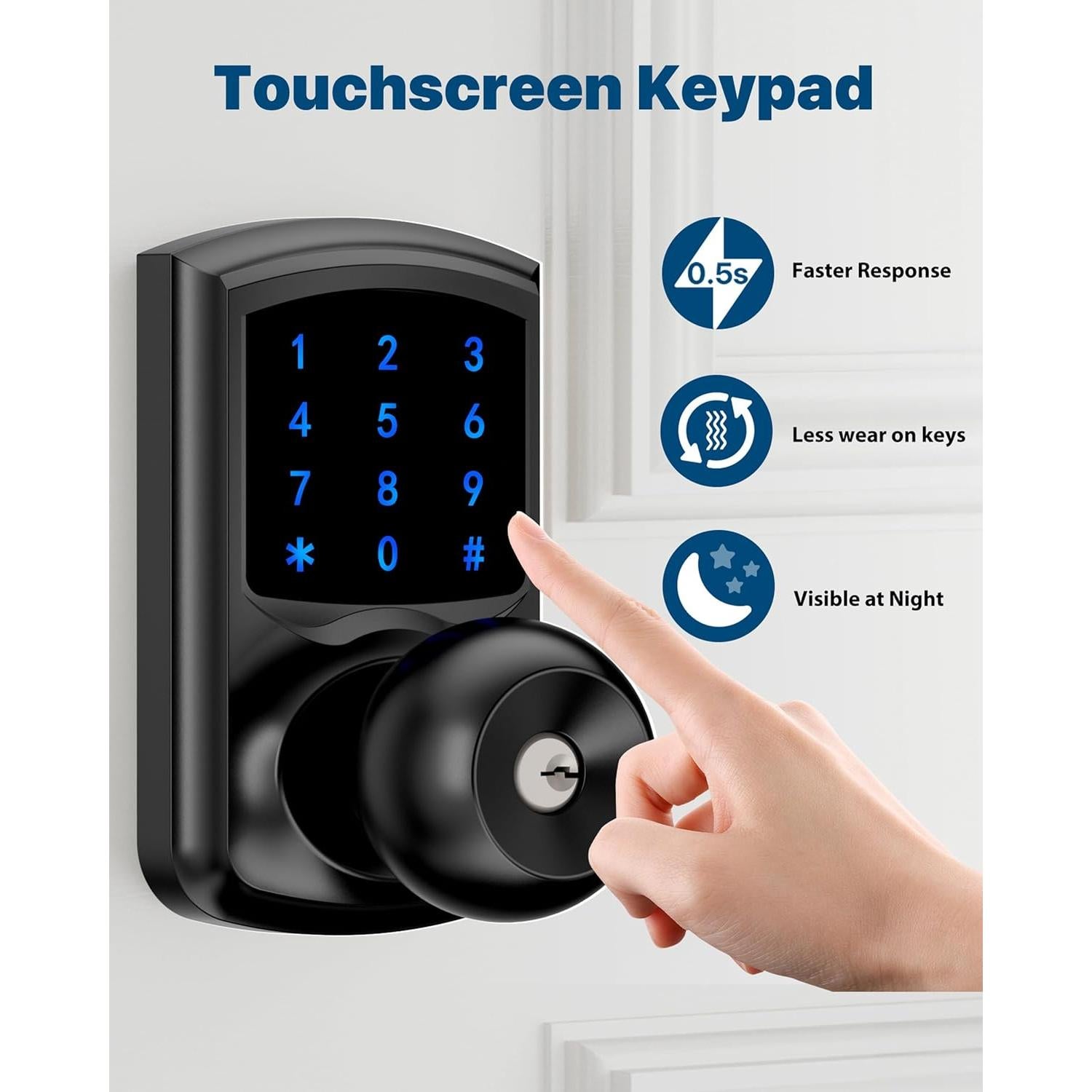 Cerradura Inteligente Hidalife HL-669K Negra con Teclado Táctil