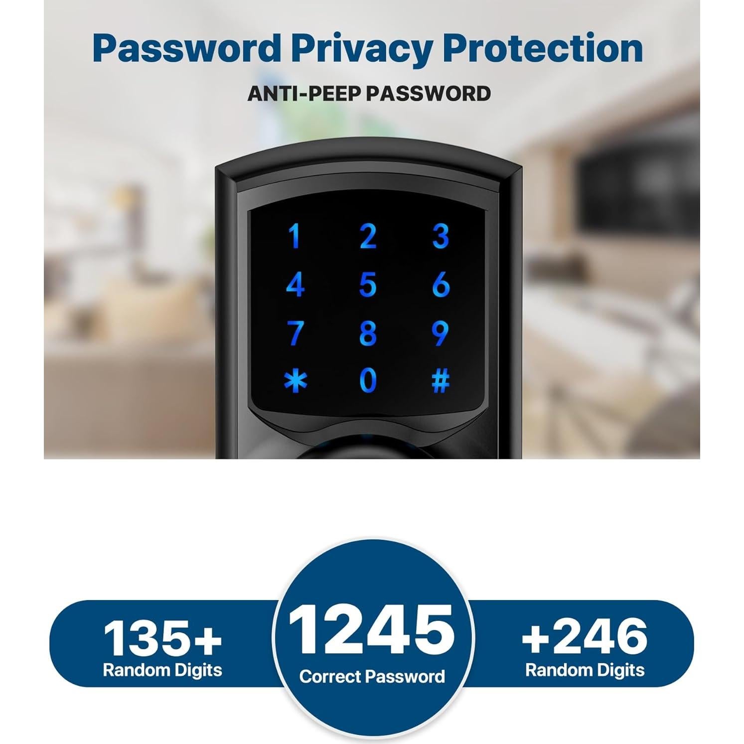 Cerradura Inteligente Hidalife HL-669K Negra con Teclado Táctil