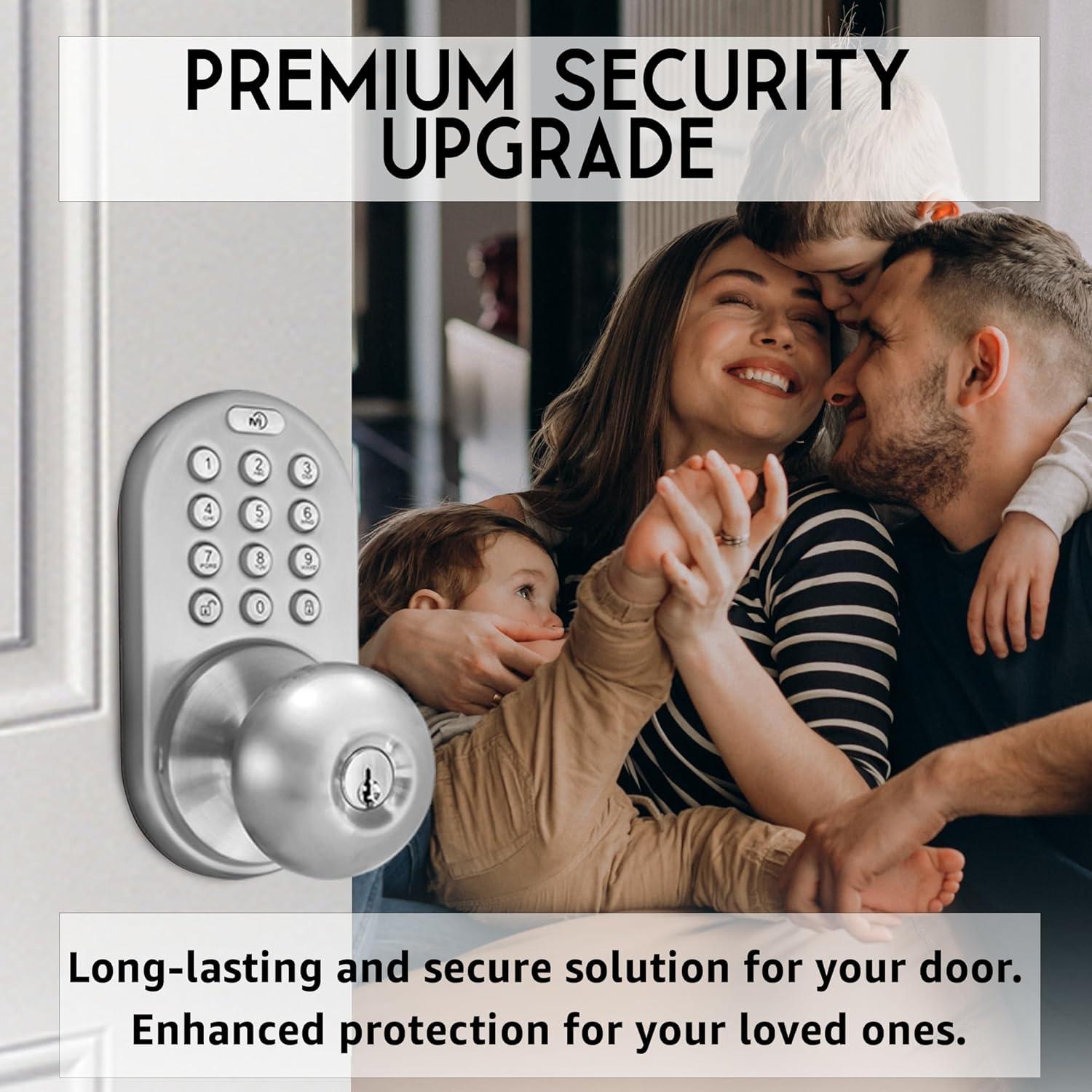 Cerradura Digital MiLocks TKK-02SN con Teclado Electrónico, Níquel Satinado