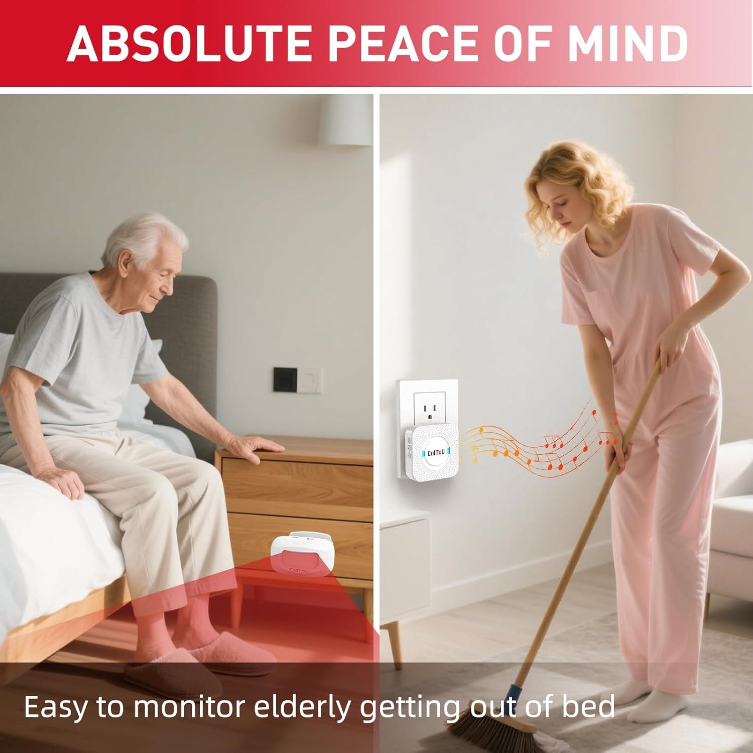 Alarma de Movimiento Inalámbrica CallToU con 2 Sensores y Receptor