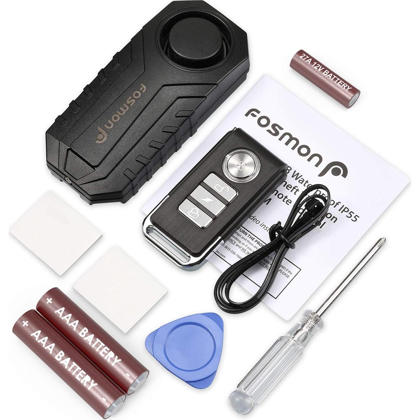 Alarma de Bicicleta Fosmon 113dB Inalámbrica IP65 con Control Remoto