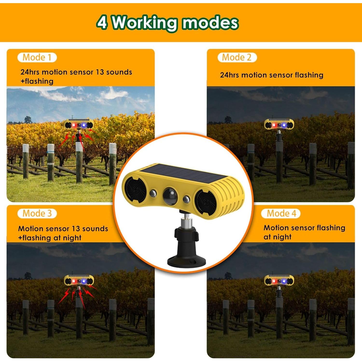 Alarma de Movimiento Solar HULPPRE - 4 Modos y 13 Sonidos