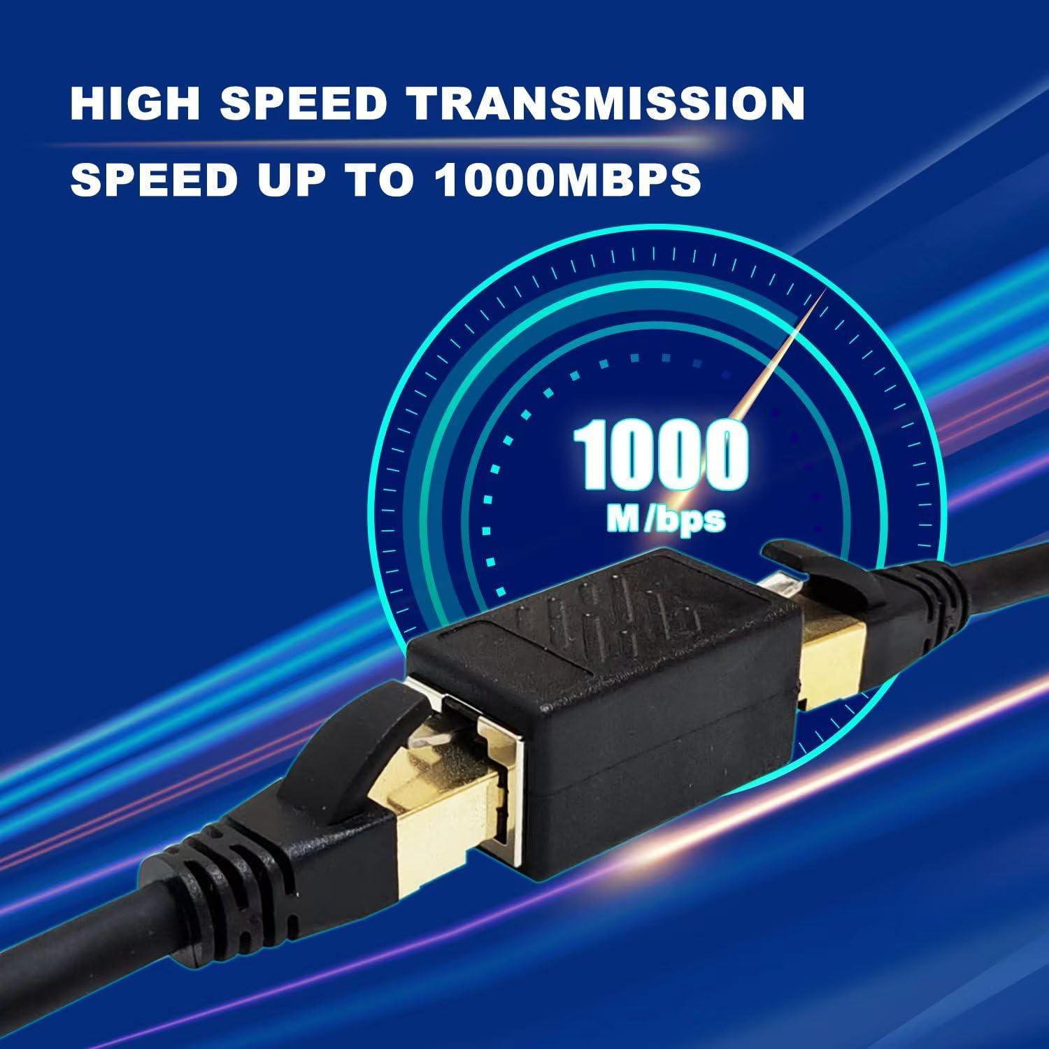 Paquete de 3 Acopladores Ethernet ZY RJ45 Hembrado 1 Gbps