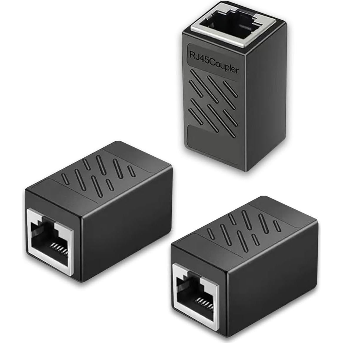 Paquete de 3 Acopladores Ethernet ZY RJ45 Hembrado 1 Gbps