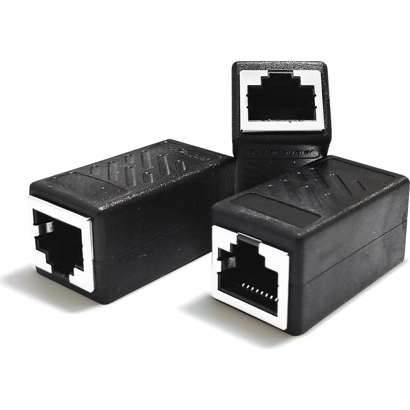 Paquete de 3 Acopladores Ethernet ZY RJ45 Hembrado 1 Gbps