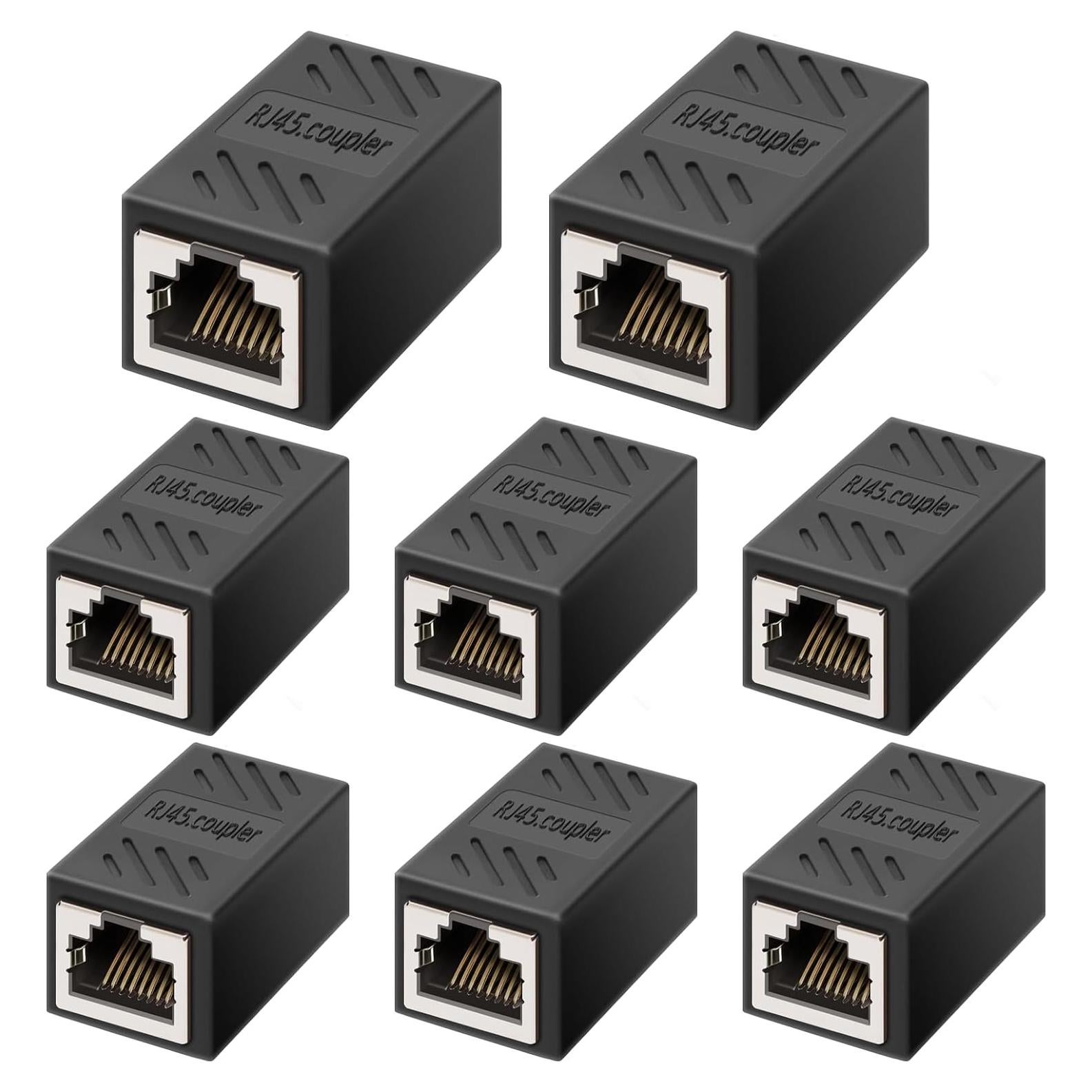 Acoplador Ethernet RJ45 Hembra a Hembra Cat7/Cat6/Cat5e - Paquete de 8
