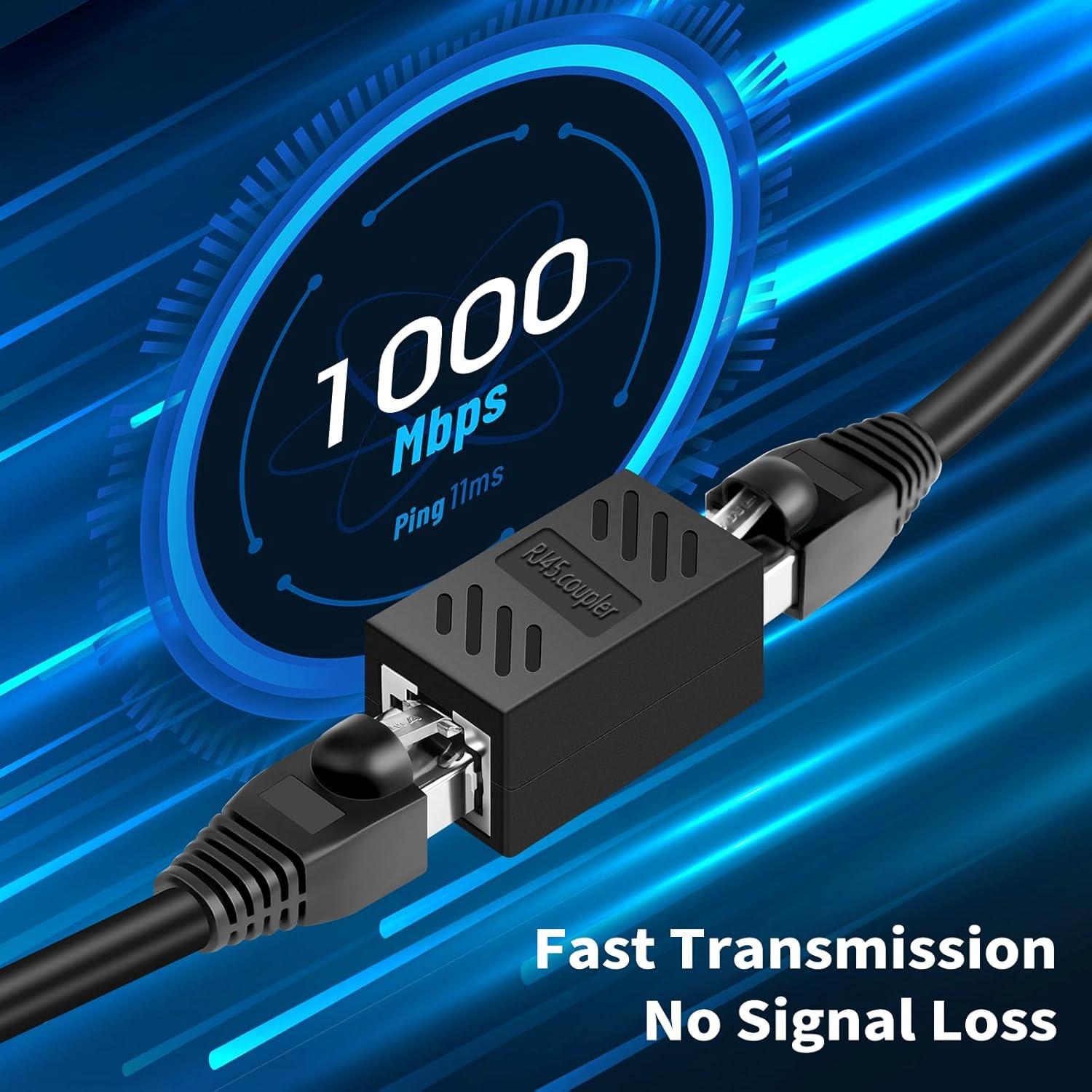 Acoplador Ethernet RJ45 Hembra a Hembra Cat7/Cat6/Cat5e - Paquete de 8