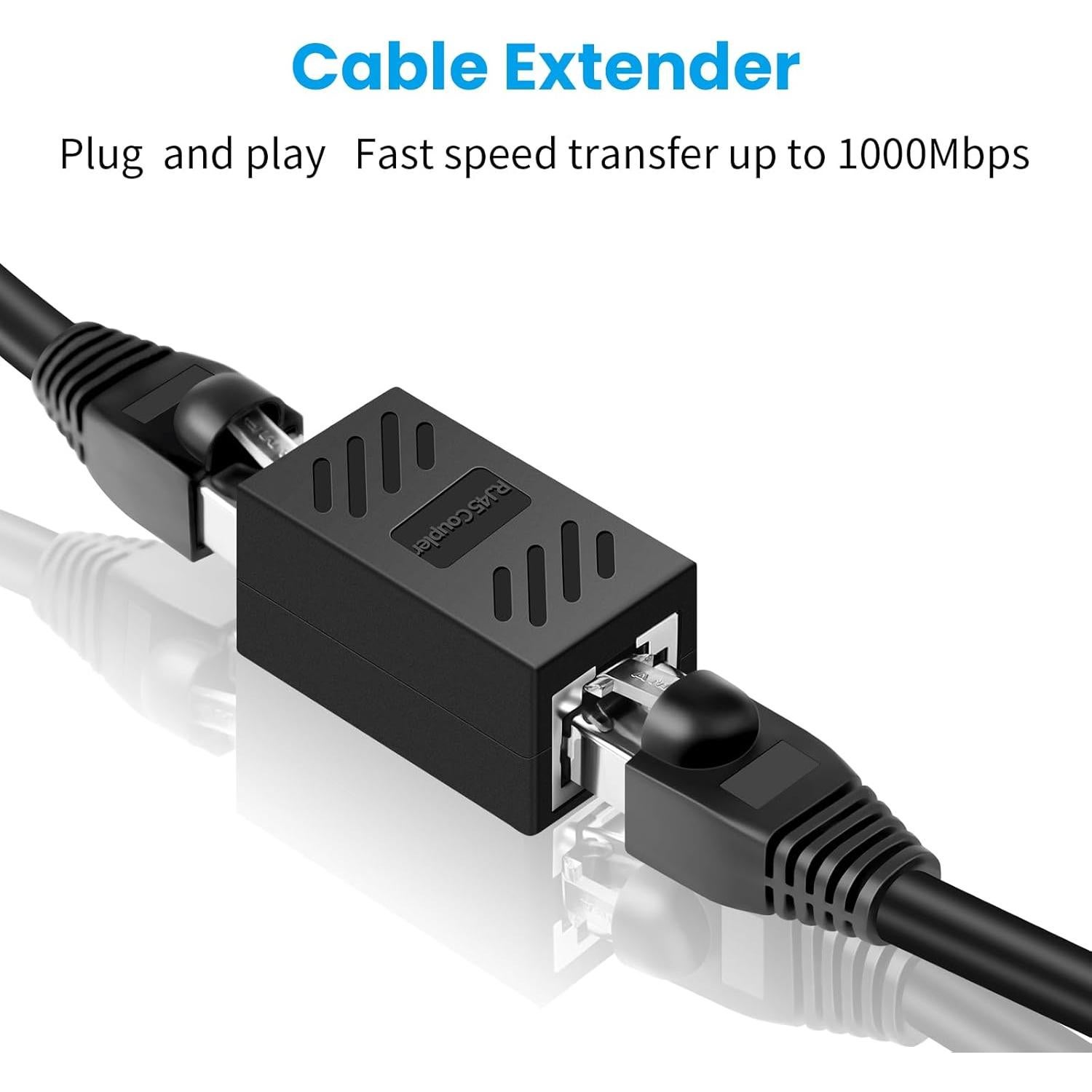 Acoplador Ethernet RJ45 Hembra a Hembra Cat7/Cat6/Cat5e - Paquete de 8