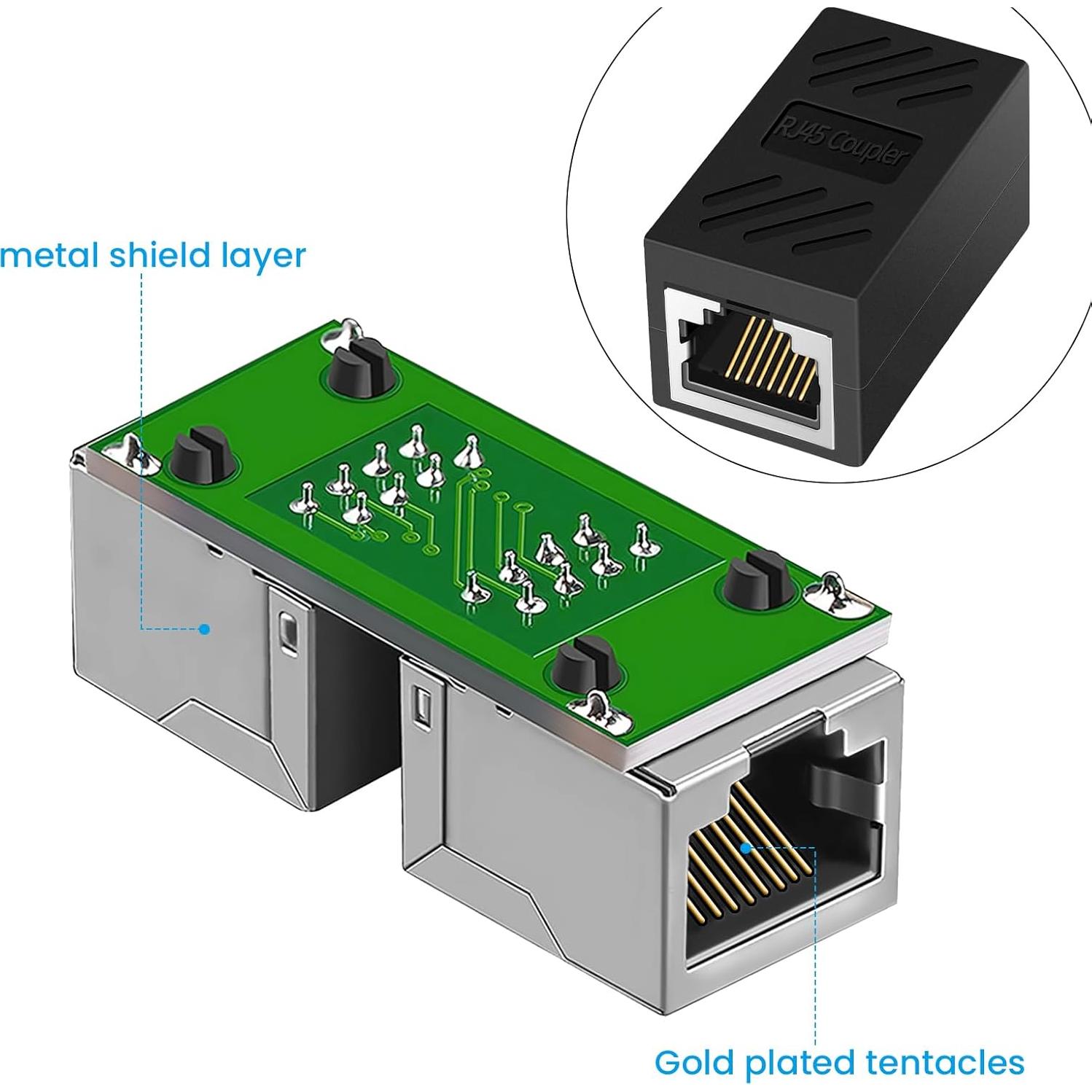 Acoplador RJ45 Femenino a Femenino ANPKEC para Red Cat7/Cat6