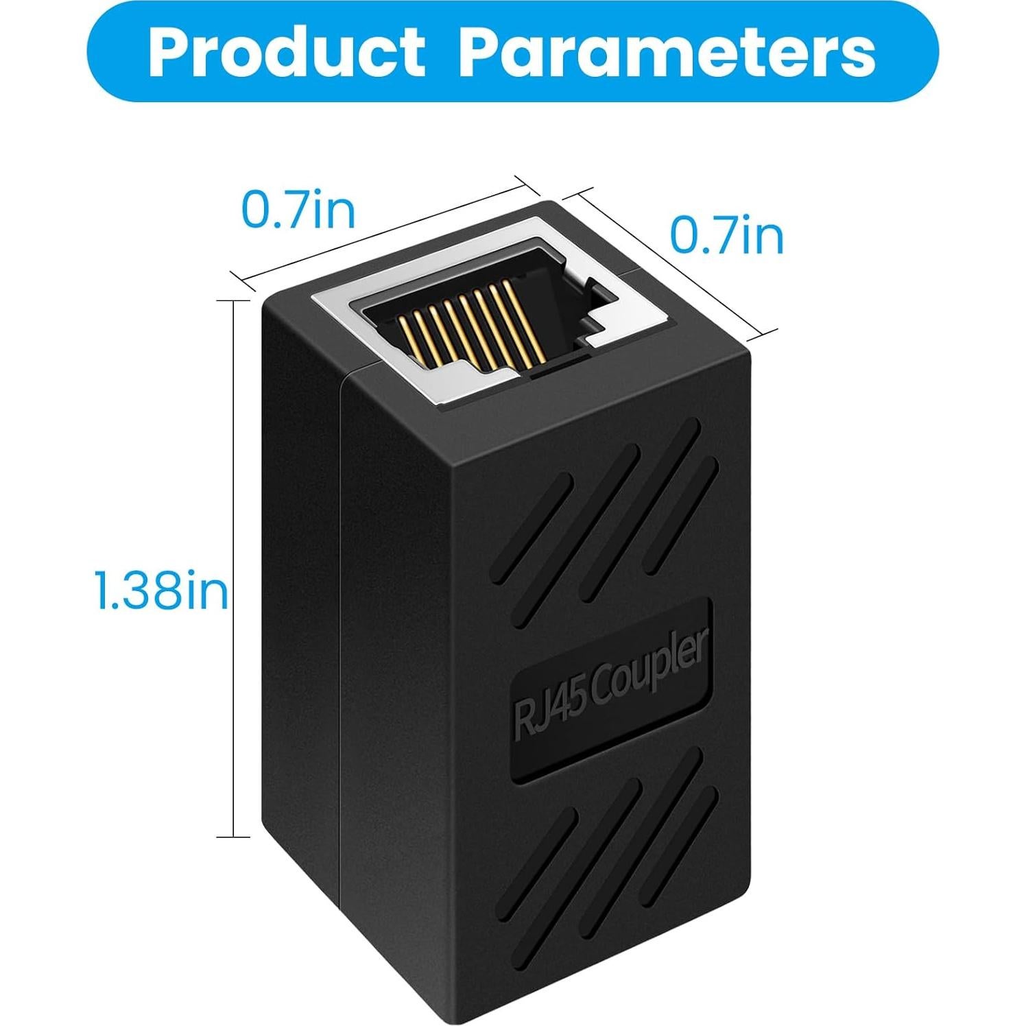 Acoplador RJ45 Femenino a Femenino ANPKEC para Red Cat7/Cat6