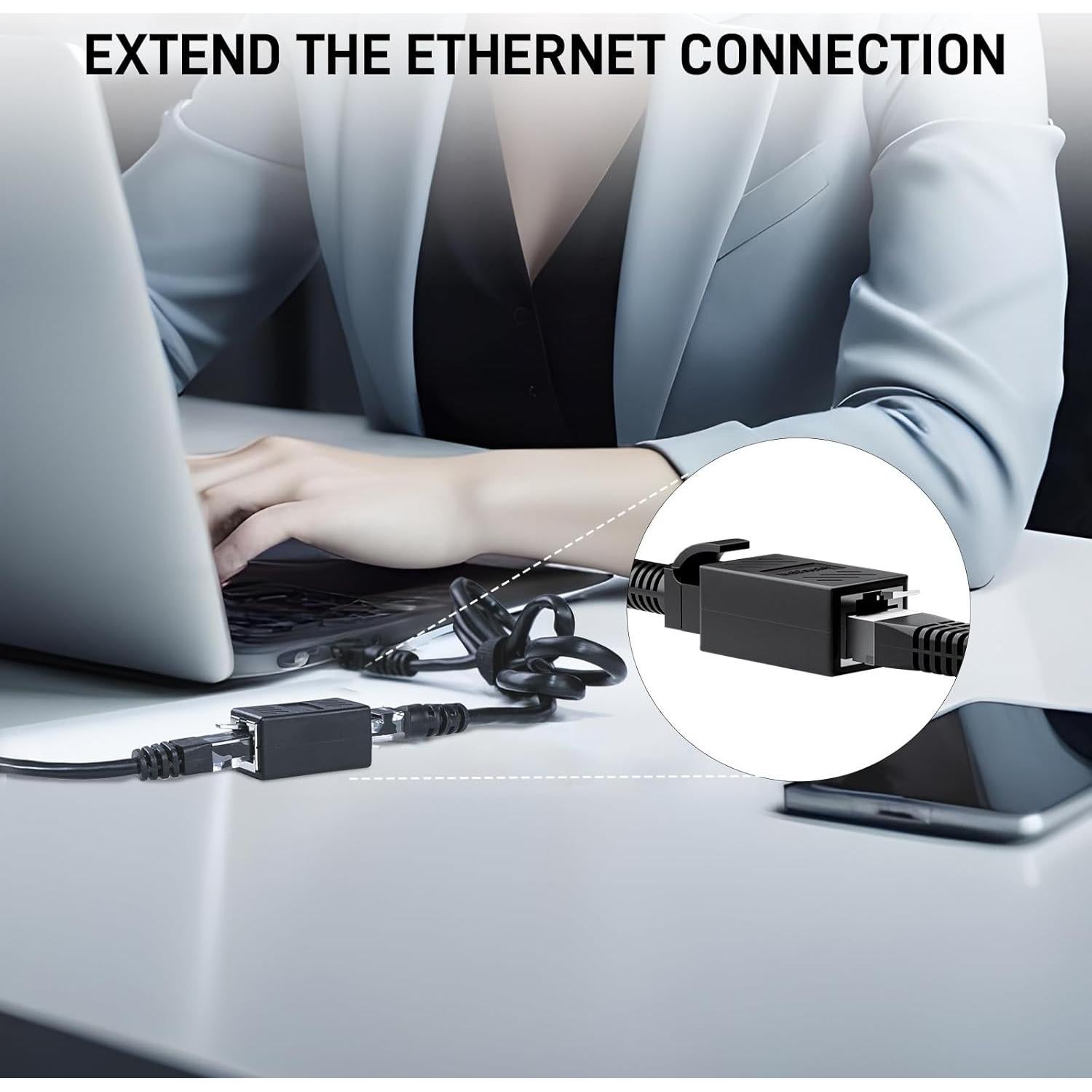 Acoplador de Red DARKROCK RJ45 para Cat7/Cat6/Cat5e/Cat5