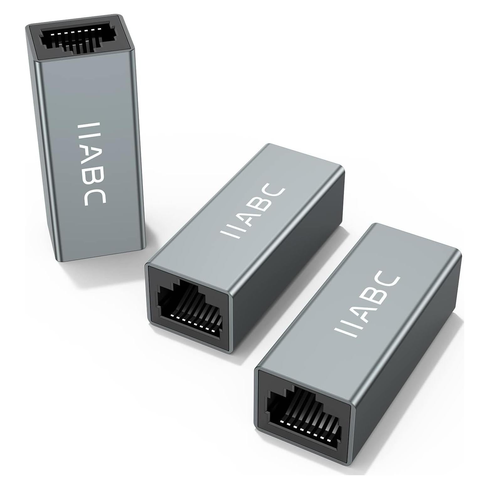 Acoplador Ethernet RJ45 IIABC Femenino a Femenino Cat7/6/5e/5 - Paquete de 3