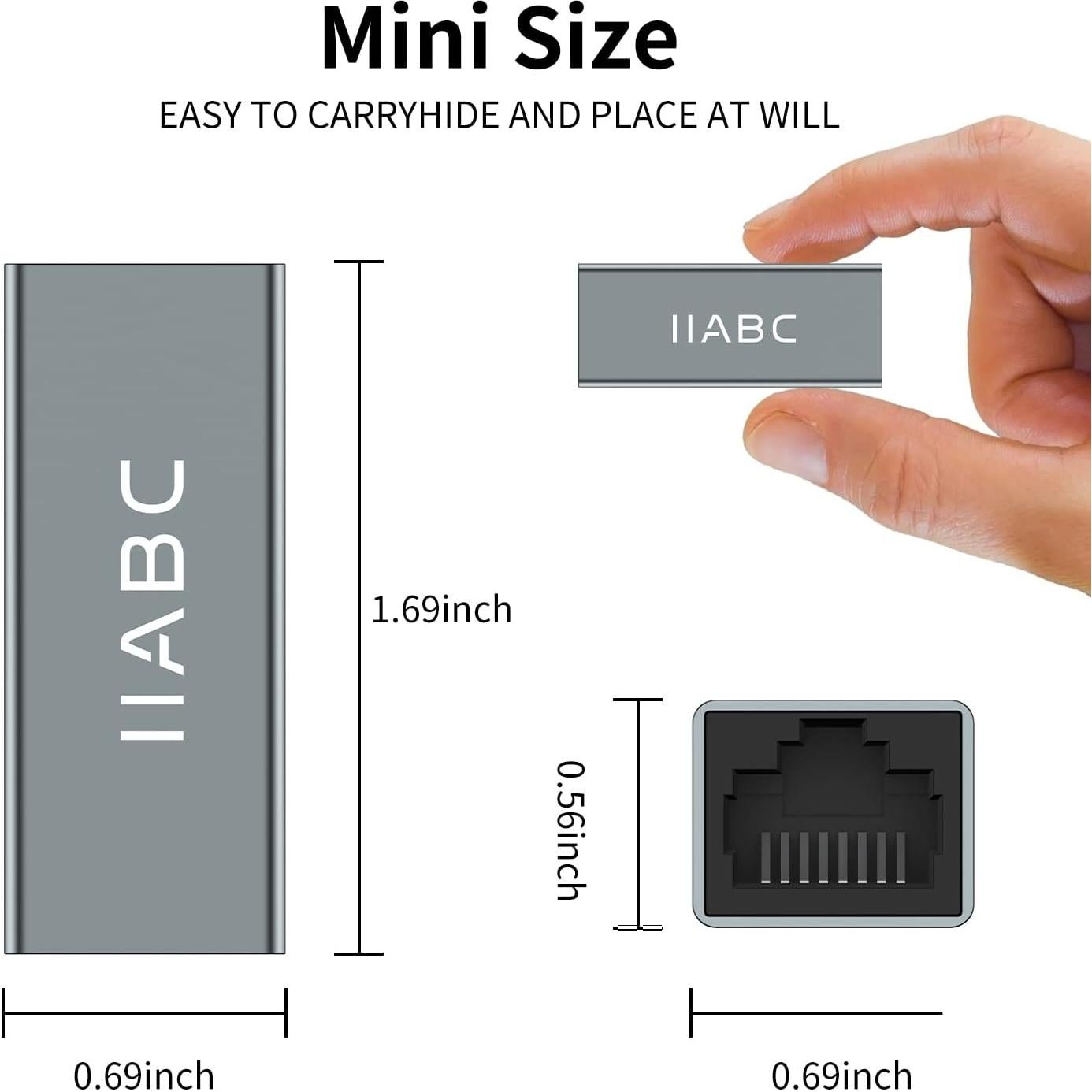 Acoplador Ethernet RJ45 IIABC Femenino a Femenino Cat7/6/5e/5 - Paquete de 3