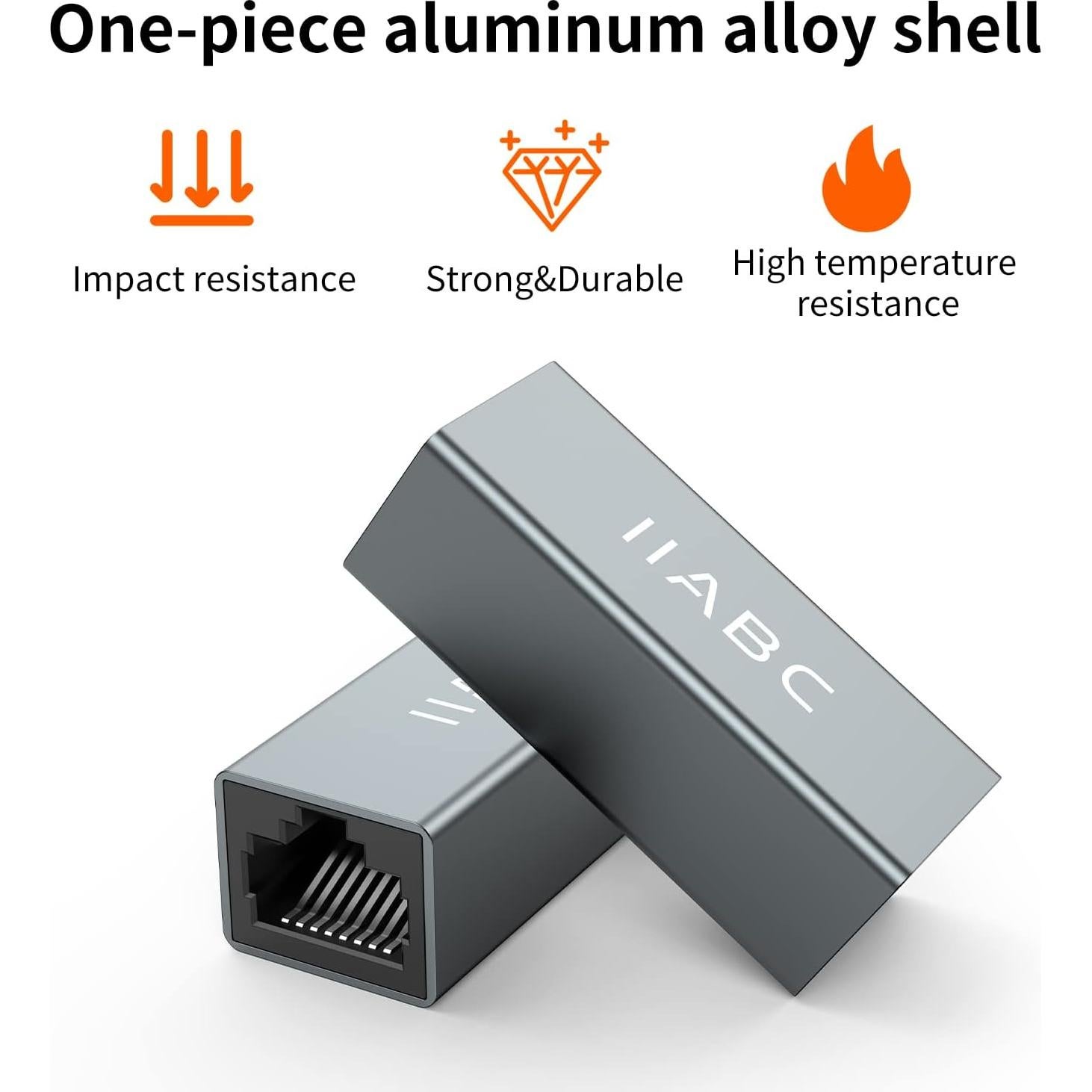 Acoplador Ethernet RJ45 IIABC Femenino a Femenino Cat7/6/5e/5 - Paquete de 3