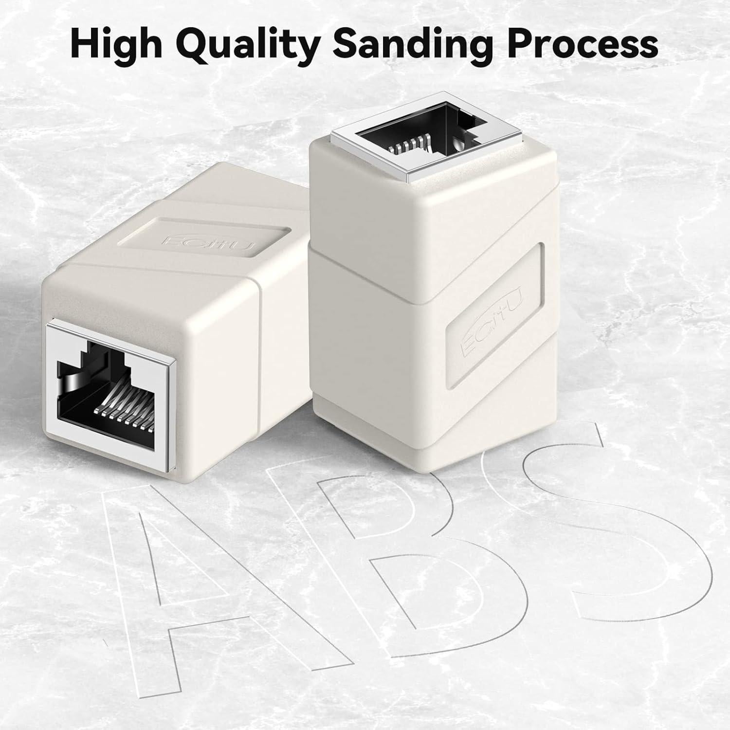 Acoplador RJ45 Hembra a Hembra ECJTU 2 Paquete Blanco