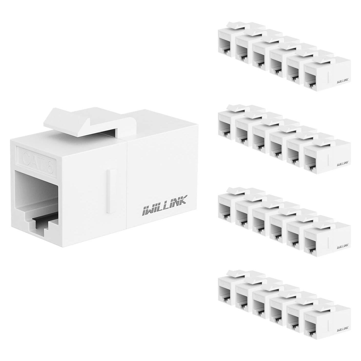 Acoplador Keystone RJ45 Cat6 Iwillink Hembra a Hembra 25-Pack