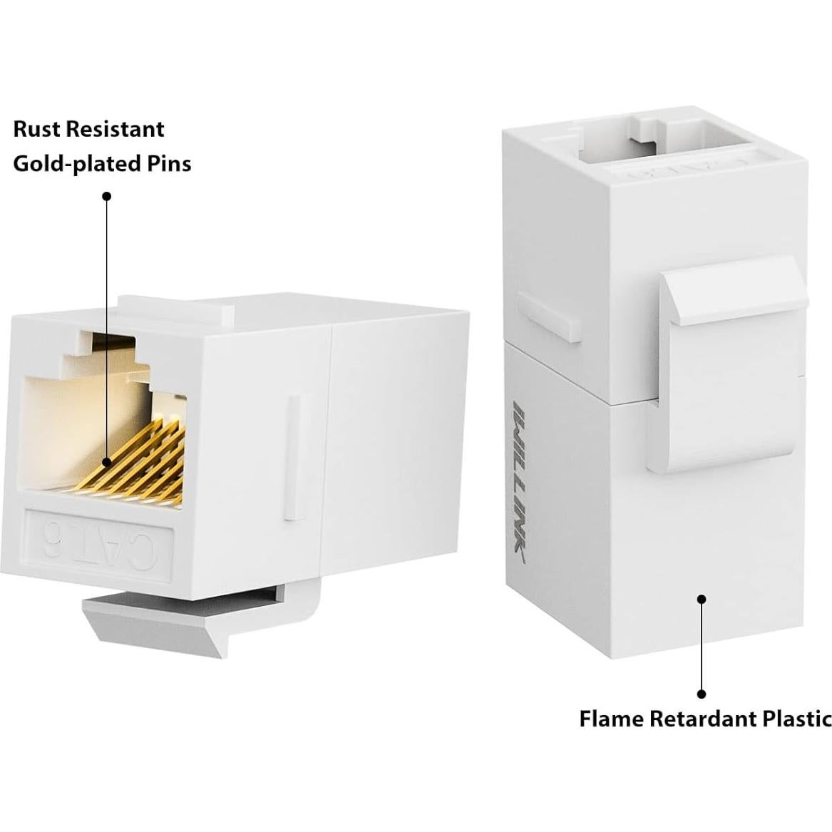 Acoplador Keystone RJ45 Cat6 Iwillink Hembra a Hembra 25-Pack