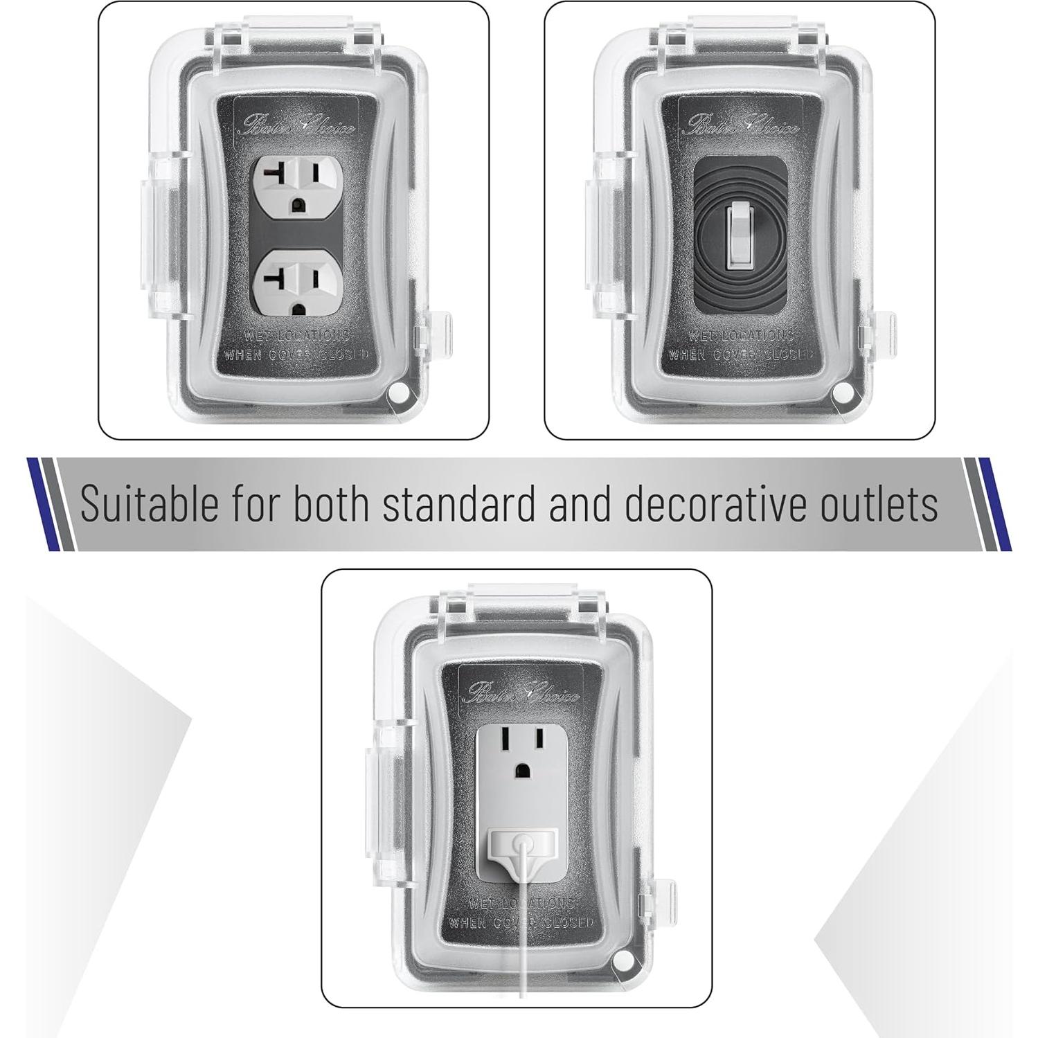 Cubierta de Enchufe Exterior Bates 1-Gang Transparente