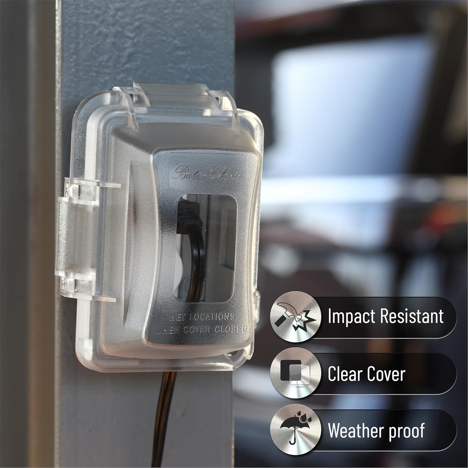 Cubierta de Enchufe Exterior Bates 1-Gang Transparente