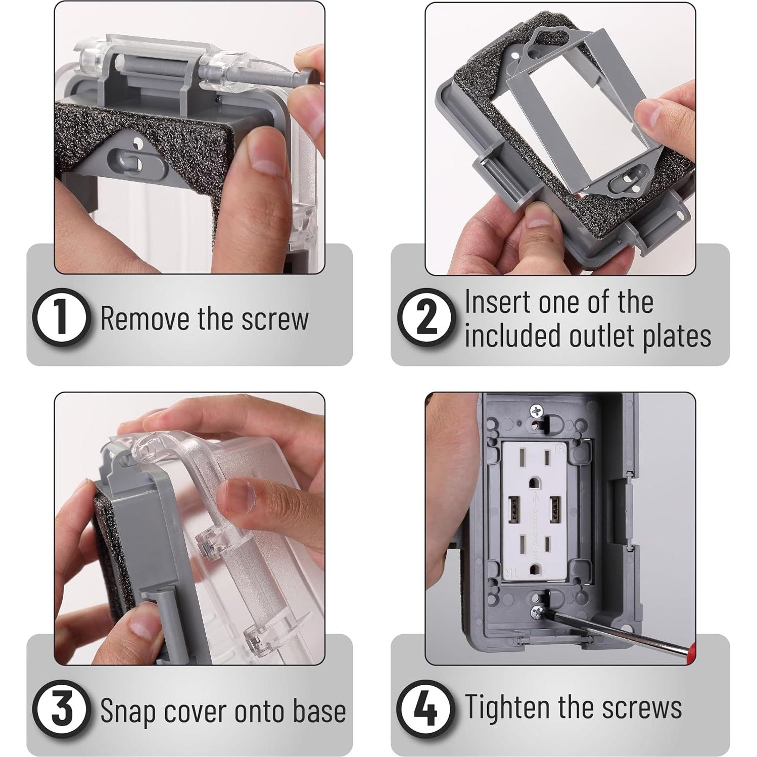 Cubierta de Enchufe Exterior Bates 1-Gang Transparente