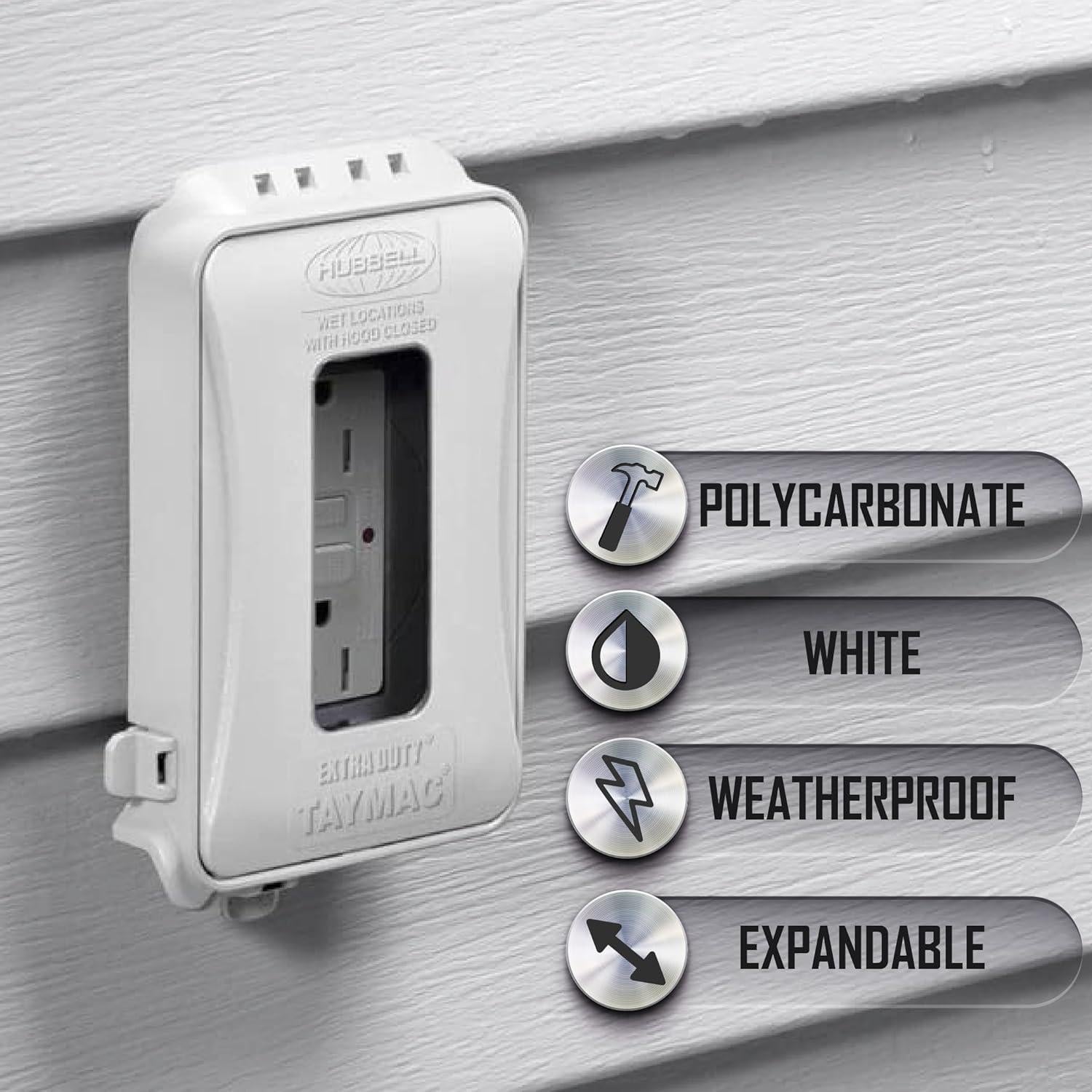 Cubierta de Enchufe Eléctrico TayMac ML500W 1 Gang Extra Fuerte