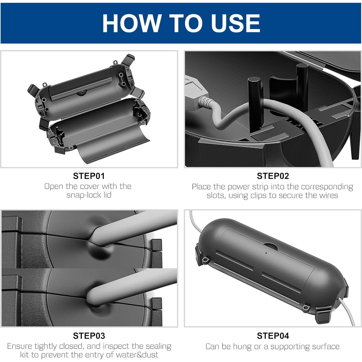 Cubierta de Cable de Extensión Exterior Iwillink - 2 Paquete Impermeable