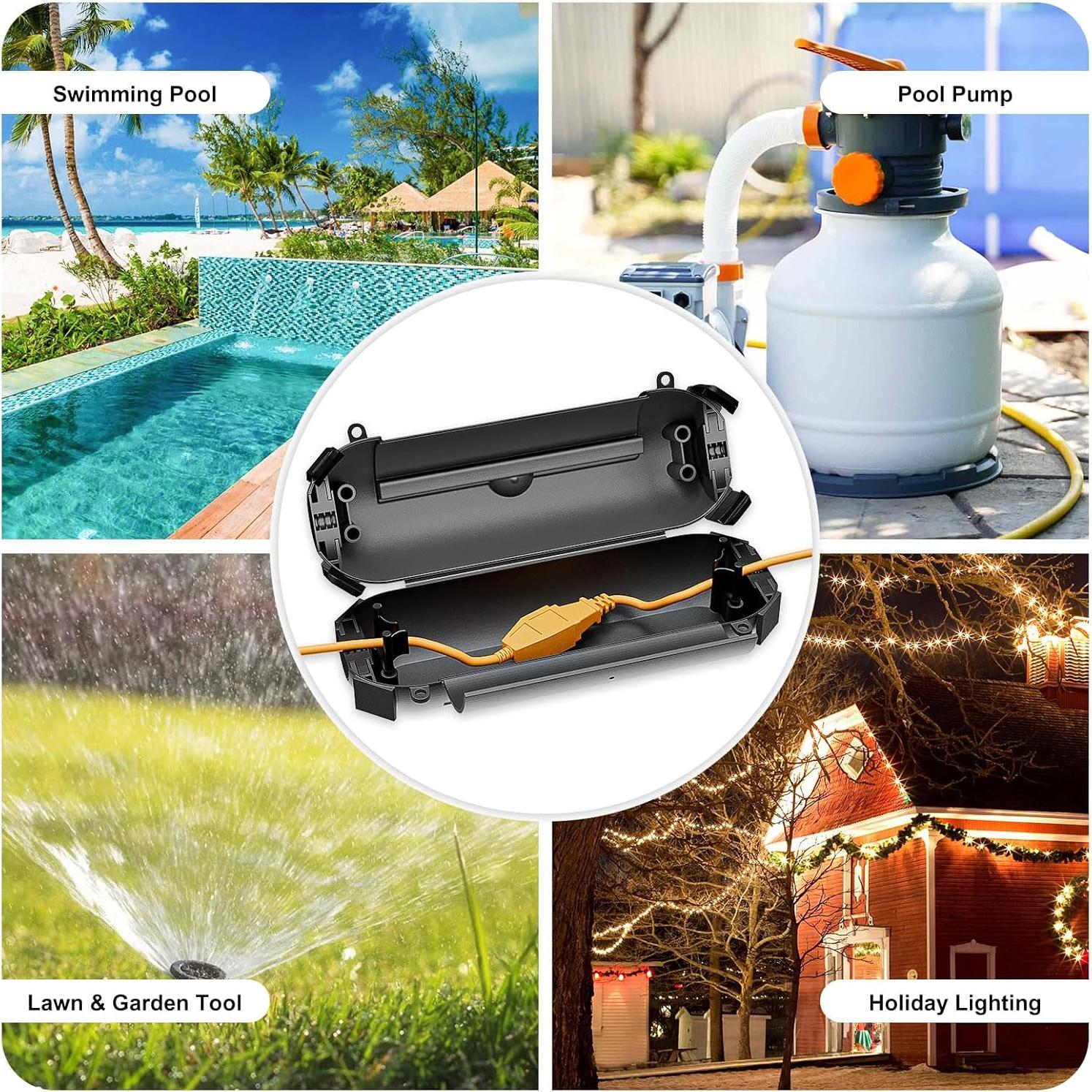 Cubierta de Cable de Extensión Exterior Iwillink - 2 Paquete Impermeable