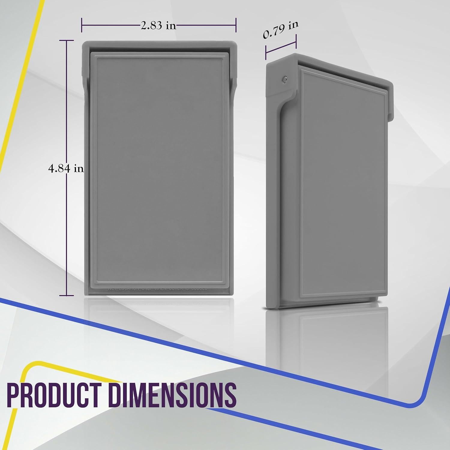 Placa de Pared Vertical Dúplex Enerlites Gris 12.29x7.19cm