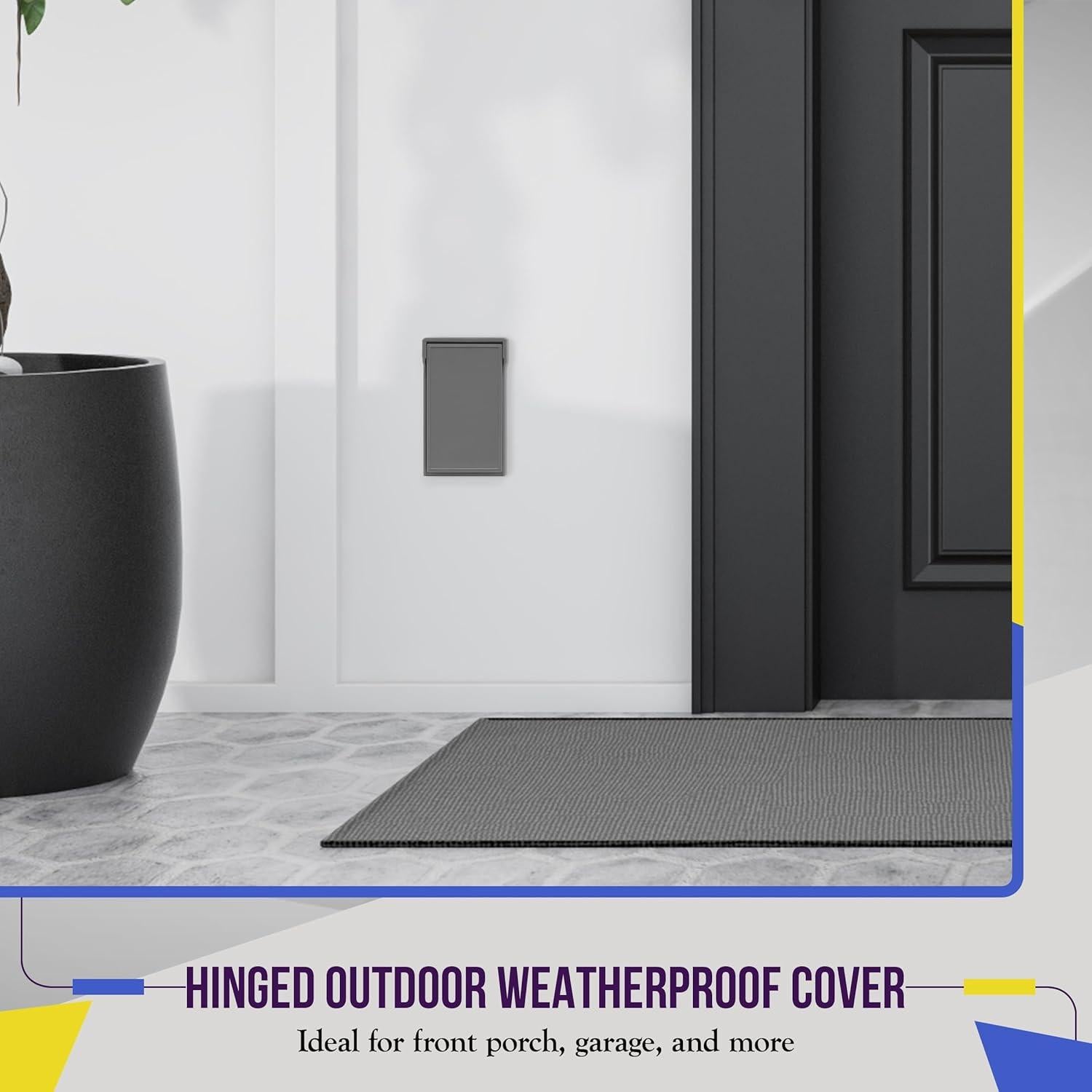 Placa de Pared Vertical Dúplex Enerlites Gris 12.29x7.19cm