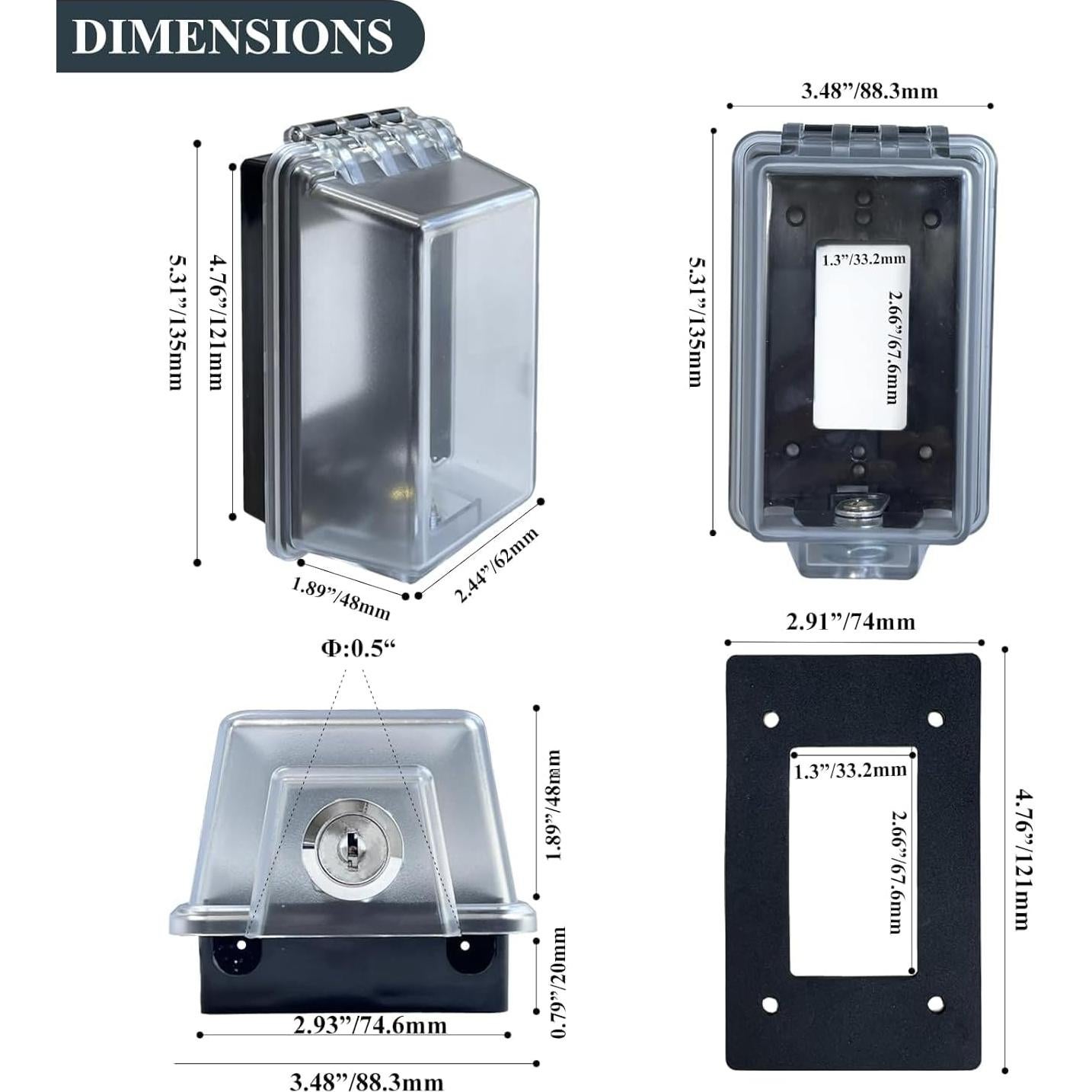 Cubierta de Enchufe Exterior PKLIYH 2 Paquetes a Prueba de Agua