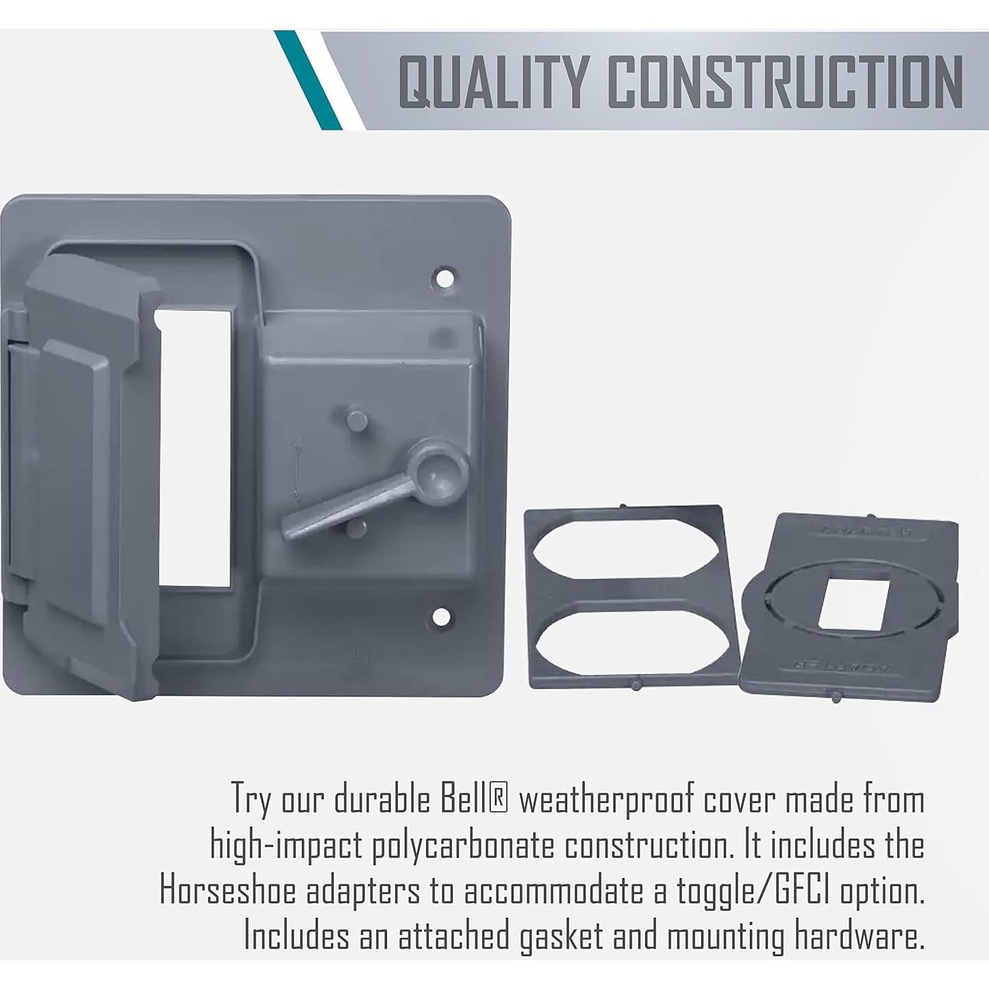 Cubierta a Prueba de Climas 2-Gang BELL PTC521GY Gris