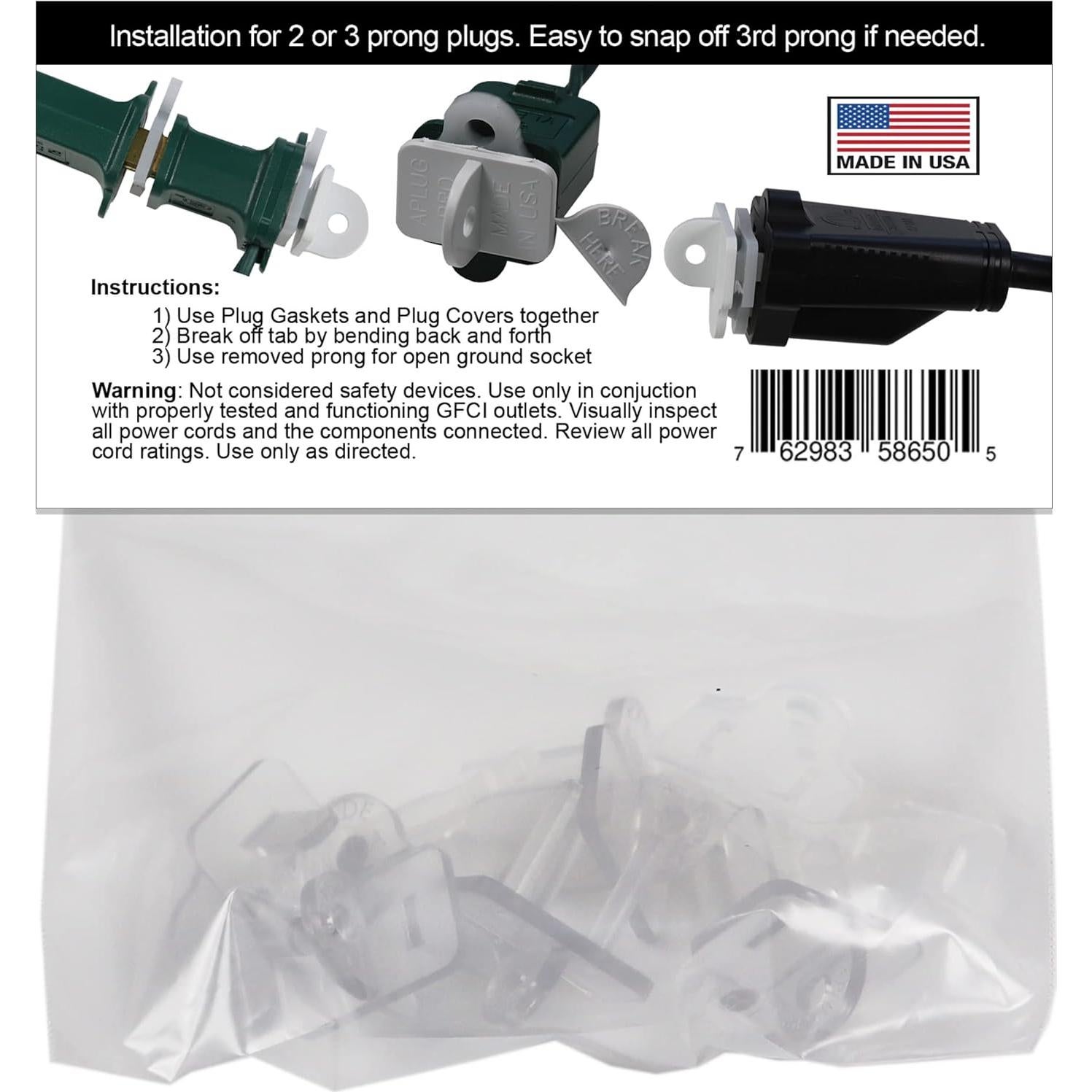 Gaskets y Cubiertas de Enchufes a Prueba de Agua APlugPro 5 Unidades